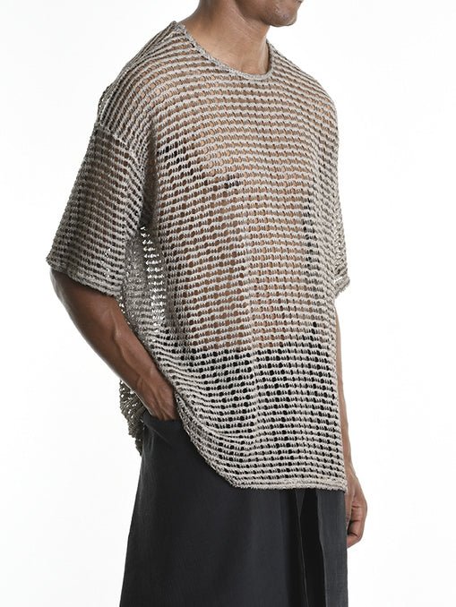 Open - Knit Mesh T-Shirt - by LA HAINE INSIDE US