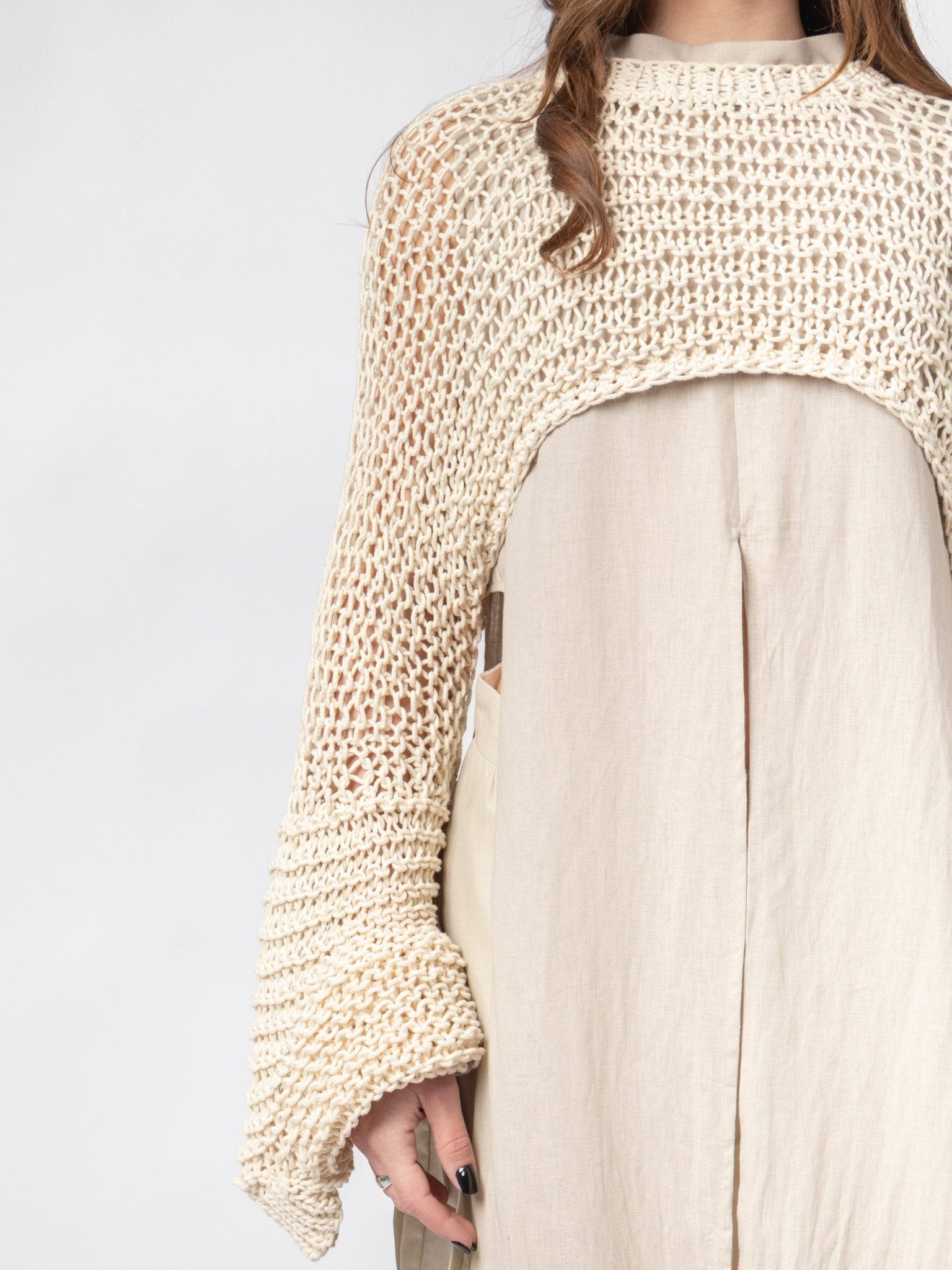 Open Weave Cropped Knit - by VAGUE