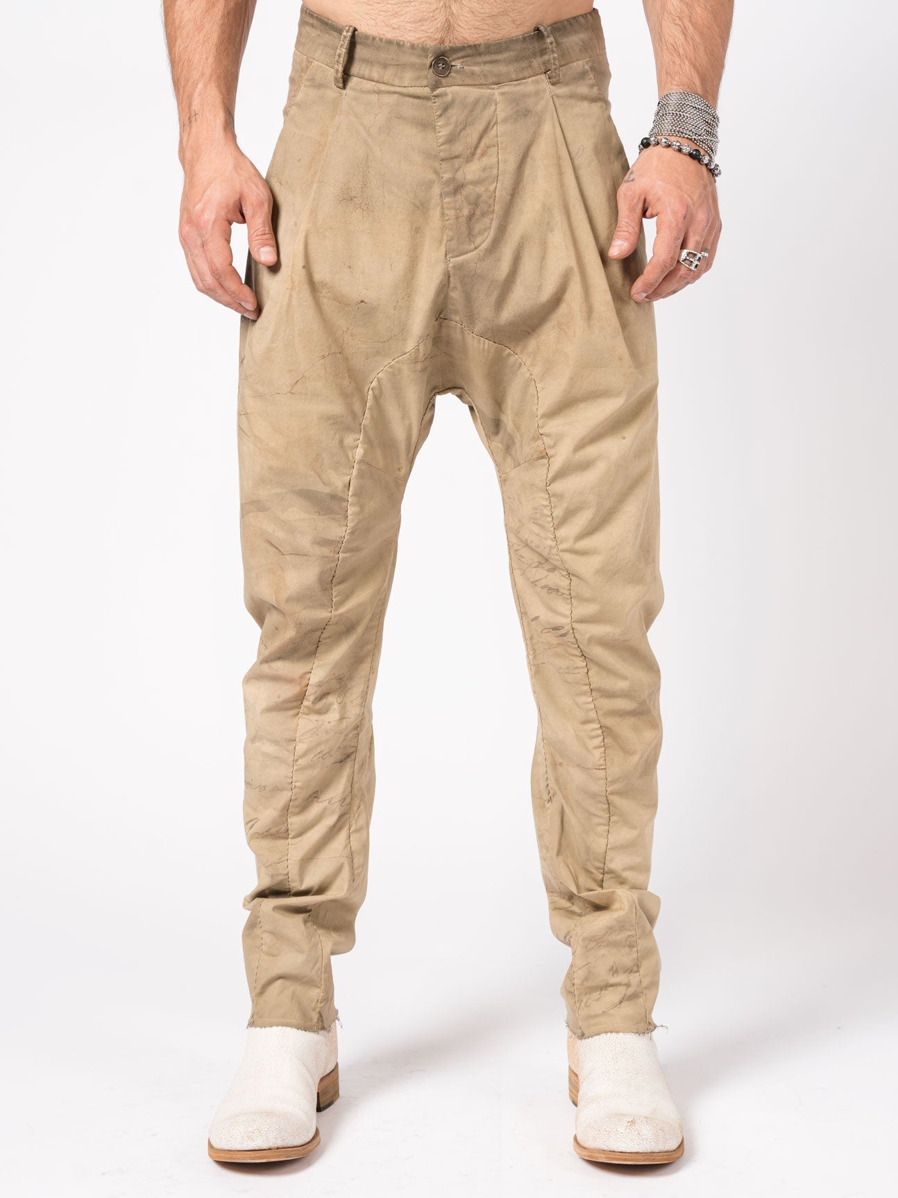 Overdyed Pleated Stretch Trousers - by MASNADA