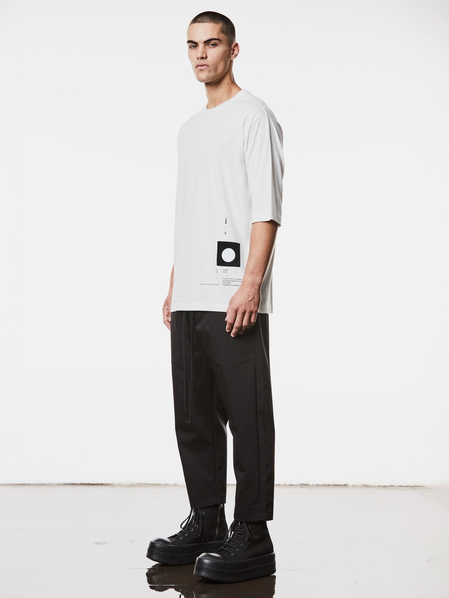 Oversized Cotton T-Shirt with Print Details - by THOM KROM