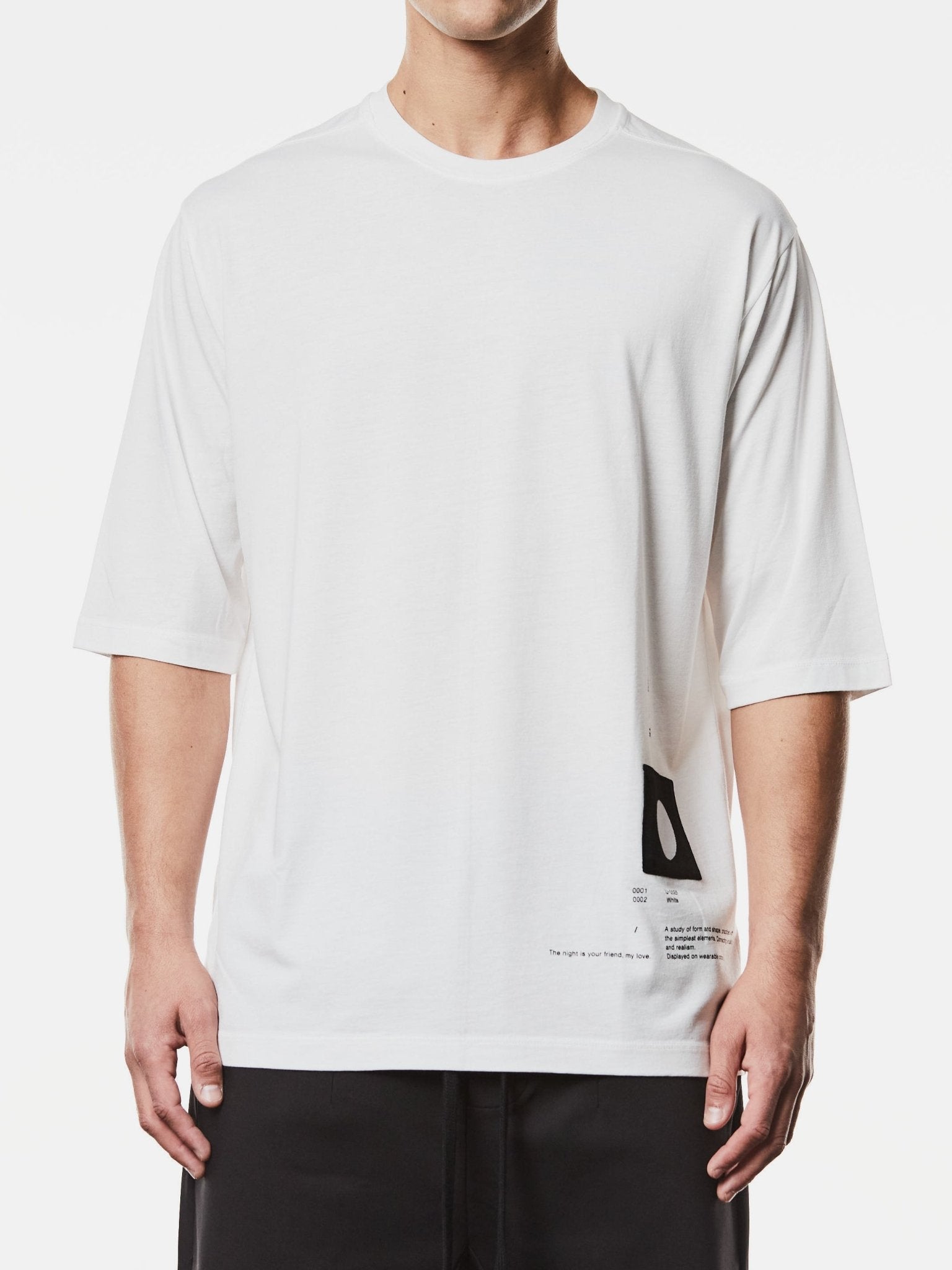 Oversized Cotton T-Shirt with Print Details - by THOM KROM