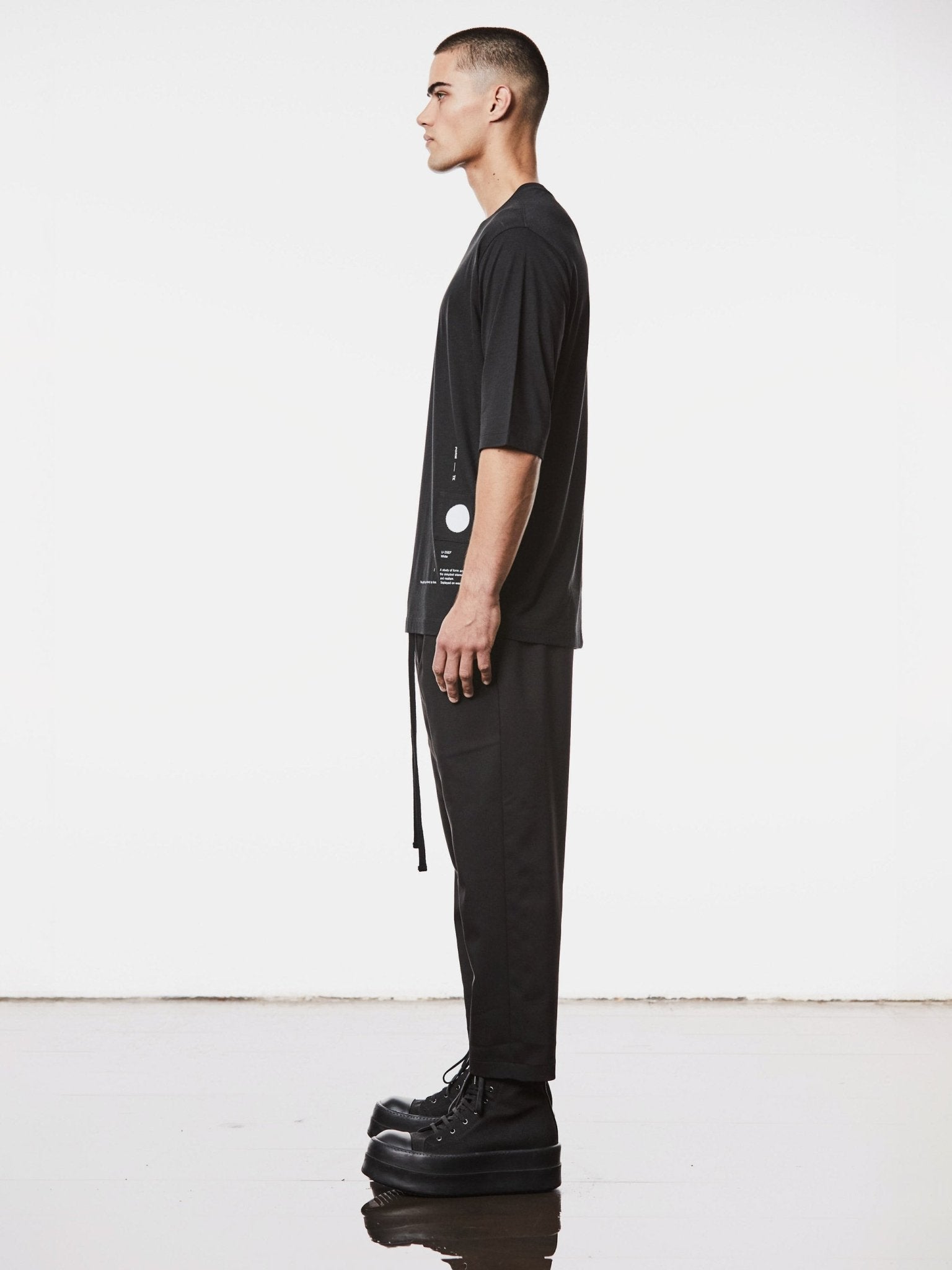 Oversized Cotton T-Shirt with Print Details - by THOM KROM