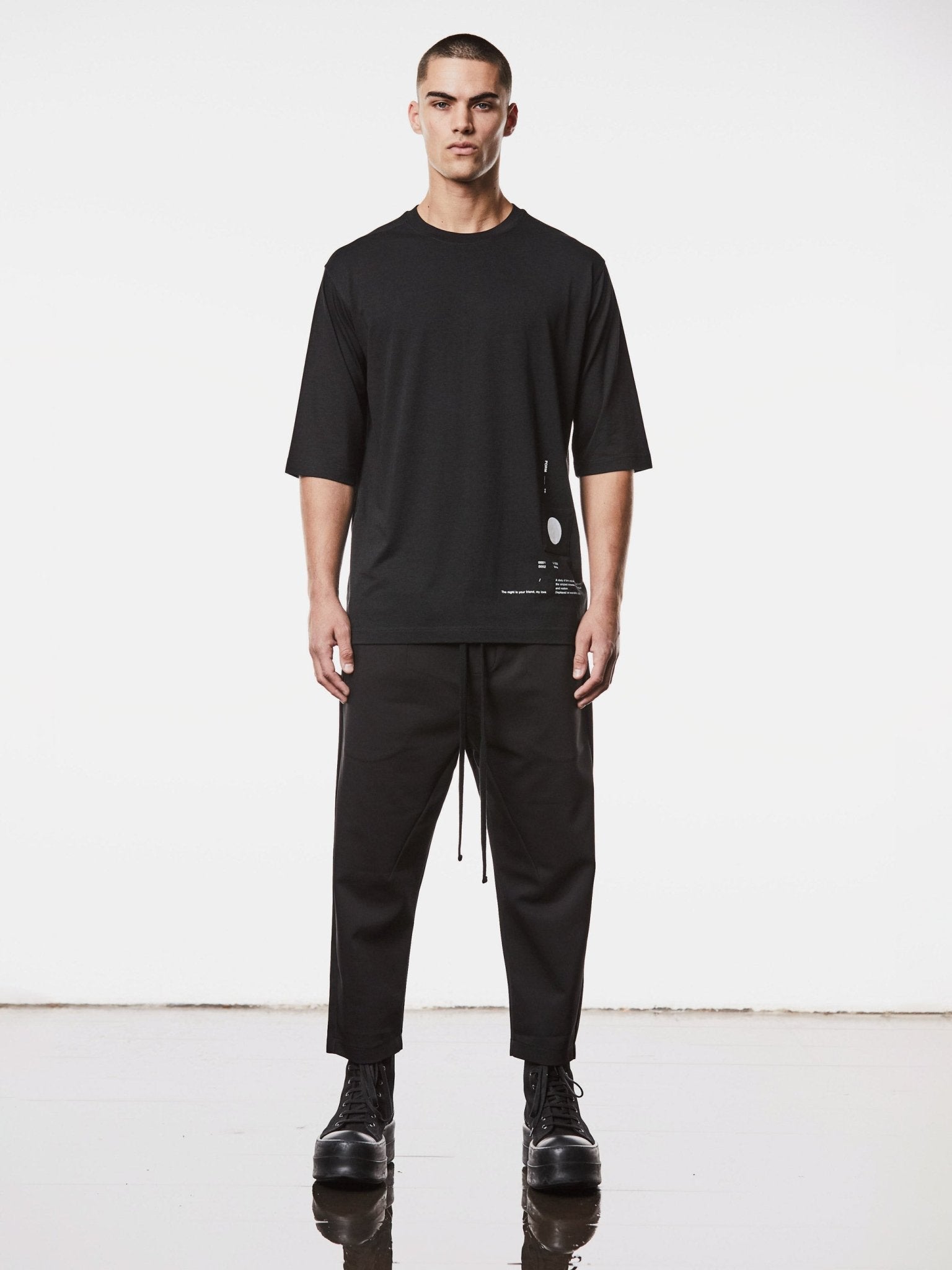Oversized Cotton T-Shirt with Print Details - by THOM KROM