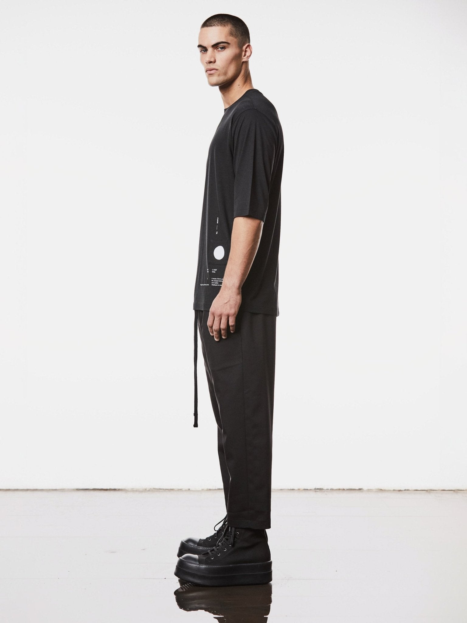 Oversized Cotton T-Shirt with Print Details - by THOM KROM