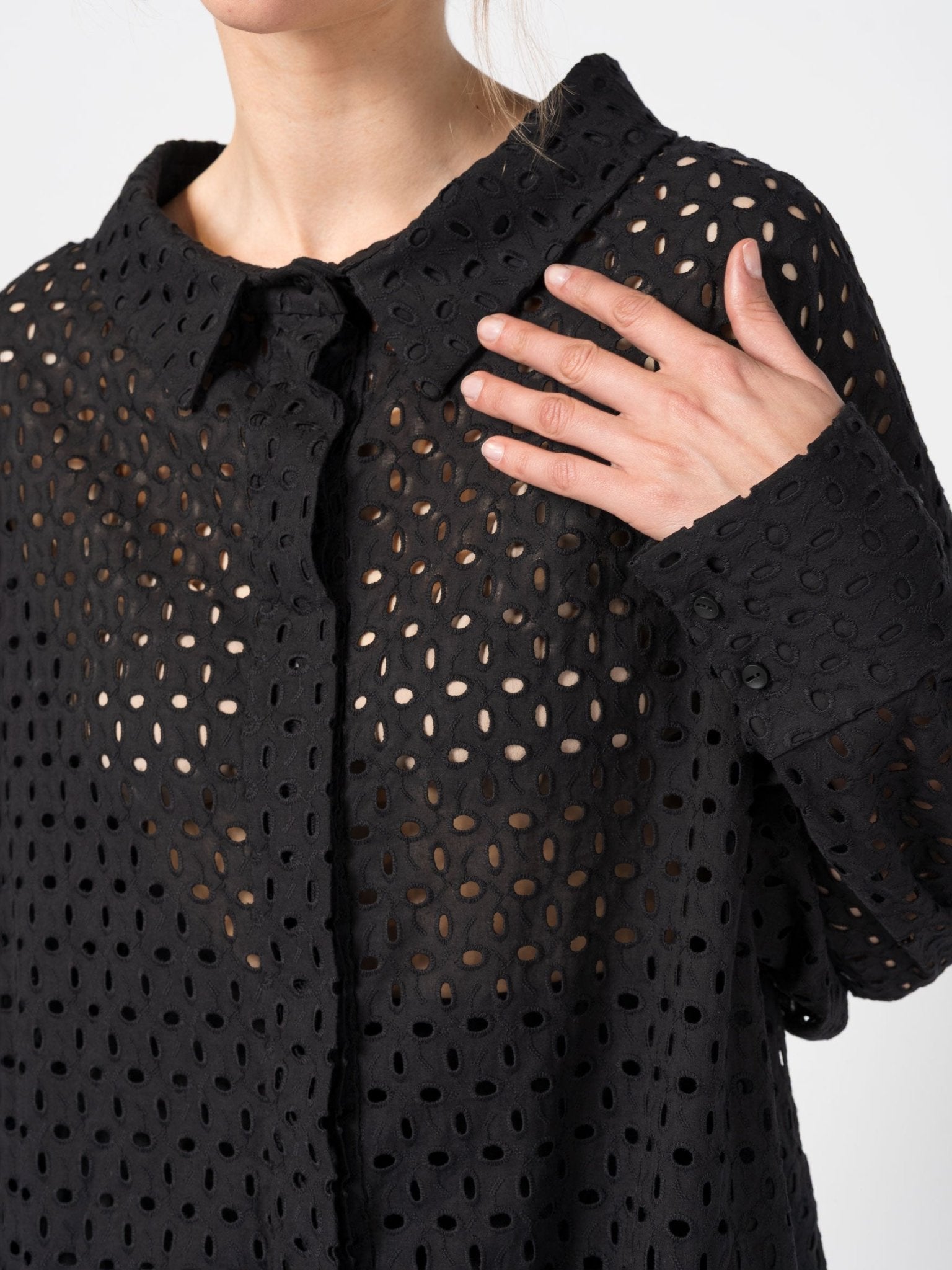 Oversized Cut - Out Cotton Shirt - by 139DEC