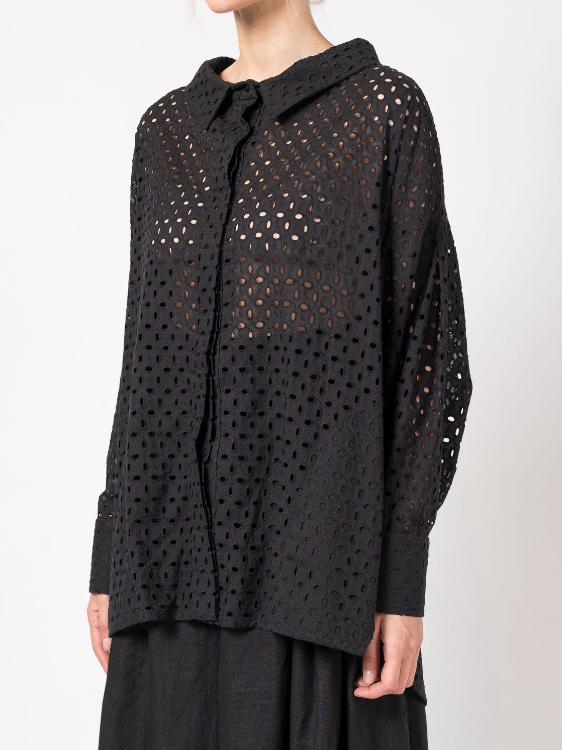Oversized Cut - Out Cotton Shirt - by 139DEC