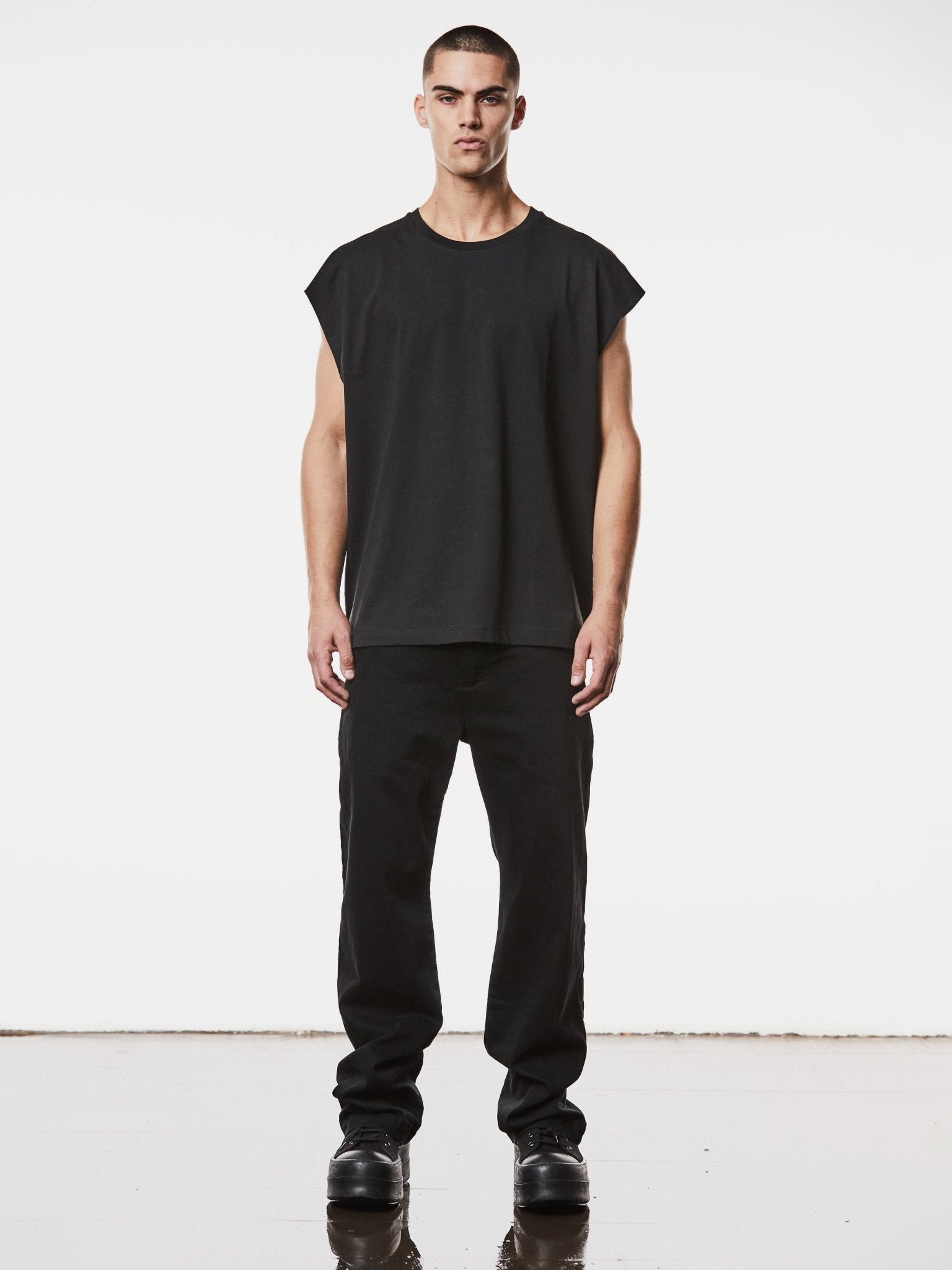 Oversized Sleeveless T-Shirt - by THOM KROM