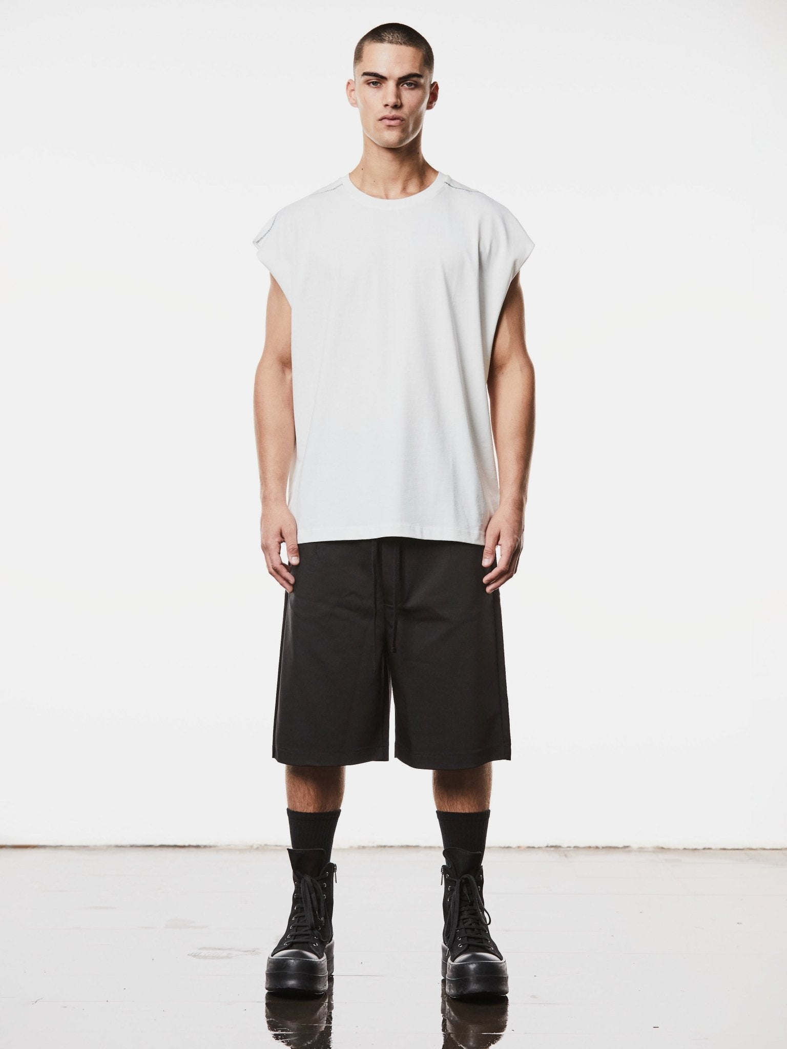 Oversized Sleeveless T-Shirt - by THOM KROM