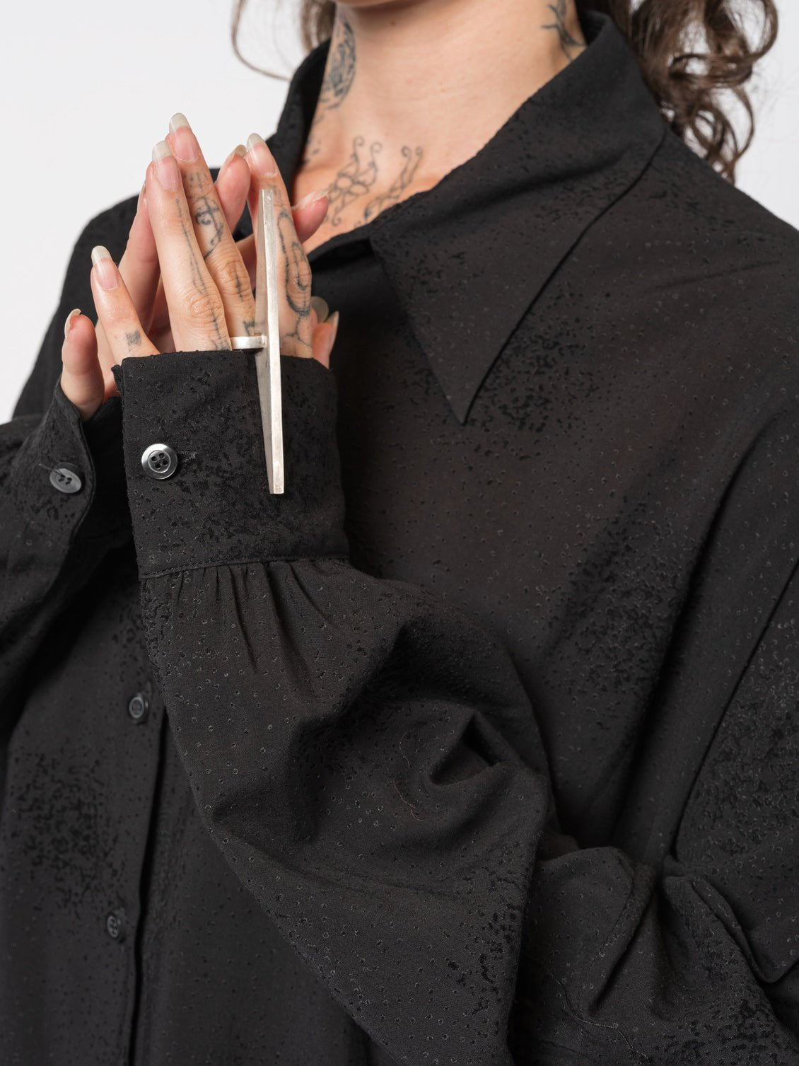 Oversized Textured Shirt - by NOSTRA SANTISSIMA