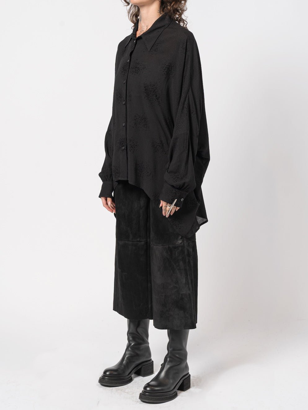 Oversized Textured Shirt - by NOSTRA SANTISSIMA