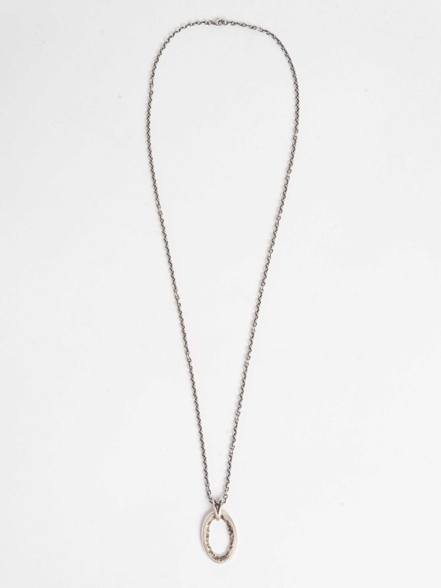 Pendant Necklace with Raw Oval Element - by AITO