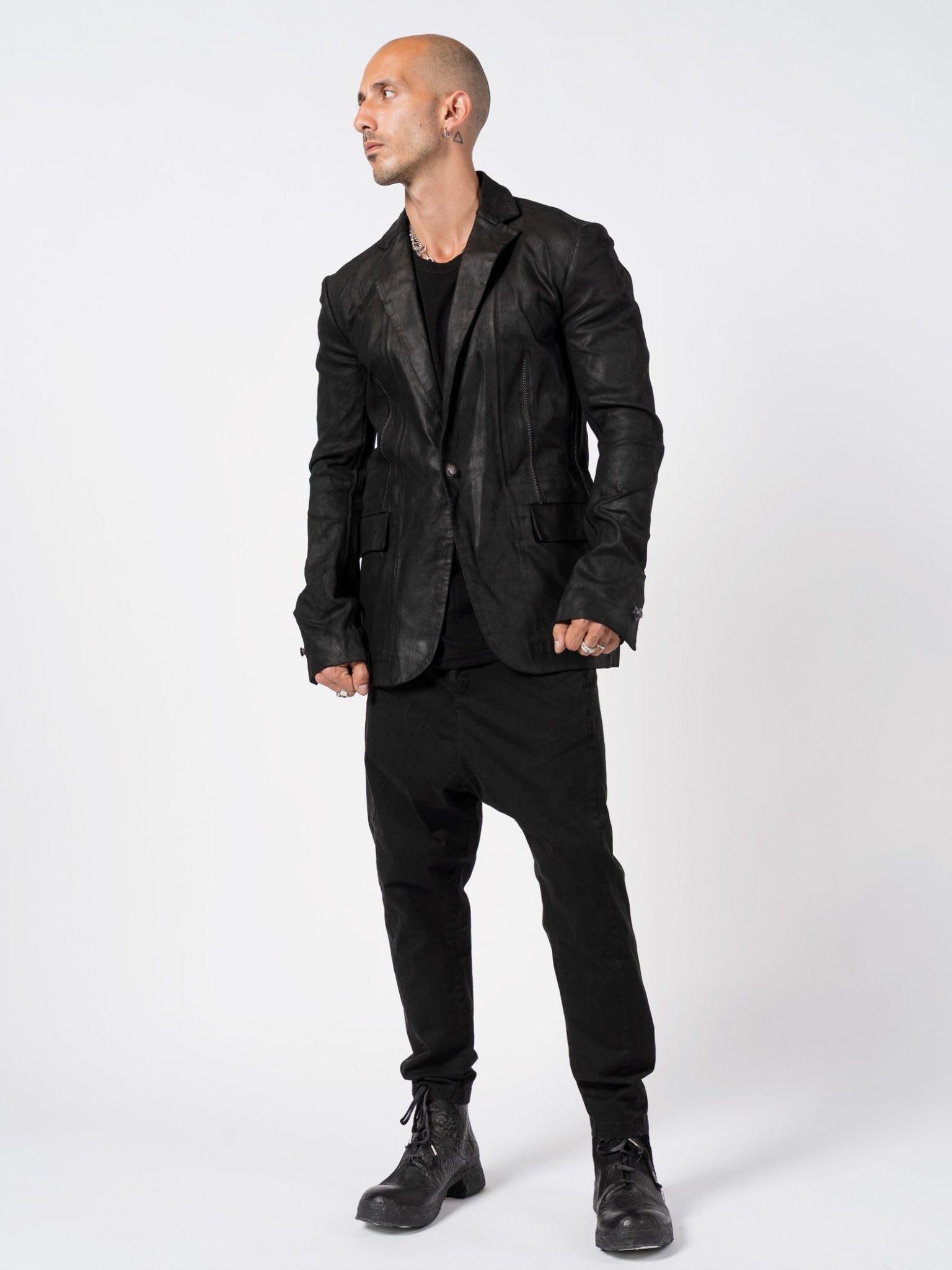 Pionnier Stretch Leather Blazer - by ISAAC SELLAM