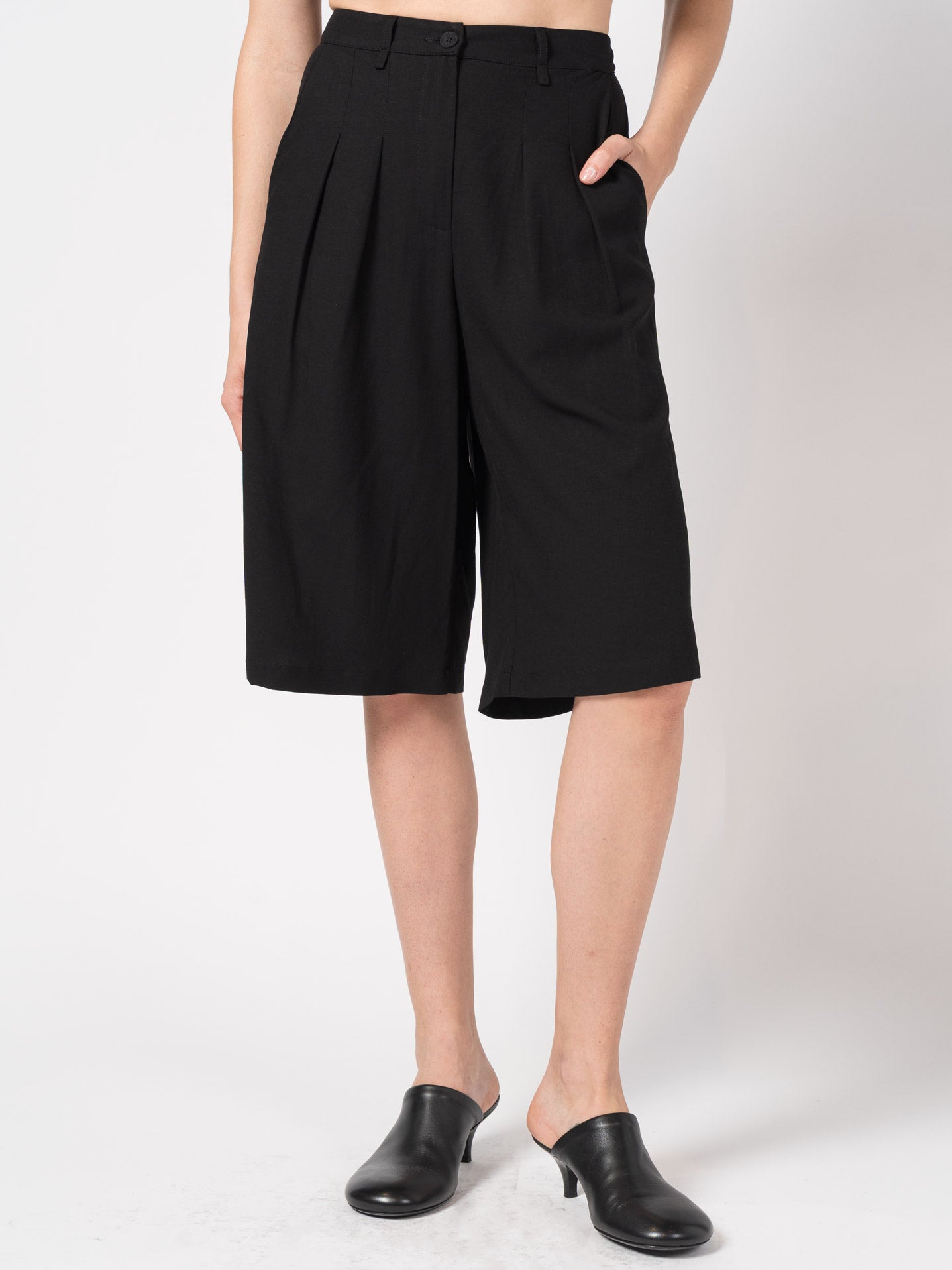 Pleated Bermuda Shorts - by NOSTRA SANTISSIMA