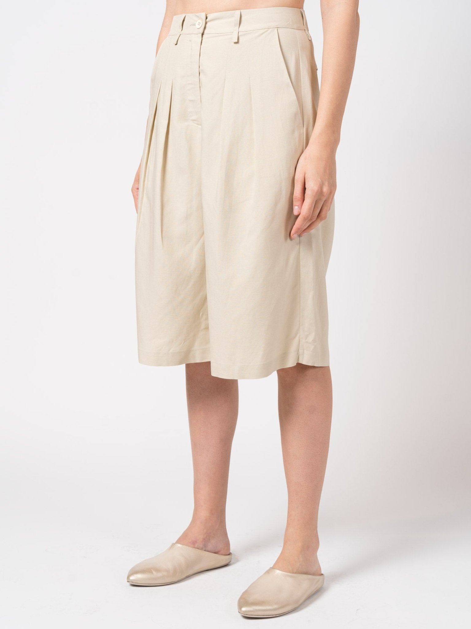 Pleated Bermuda Shorts - by NOSTRA SANTISSIMA