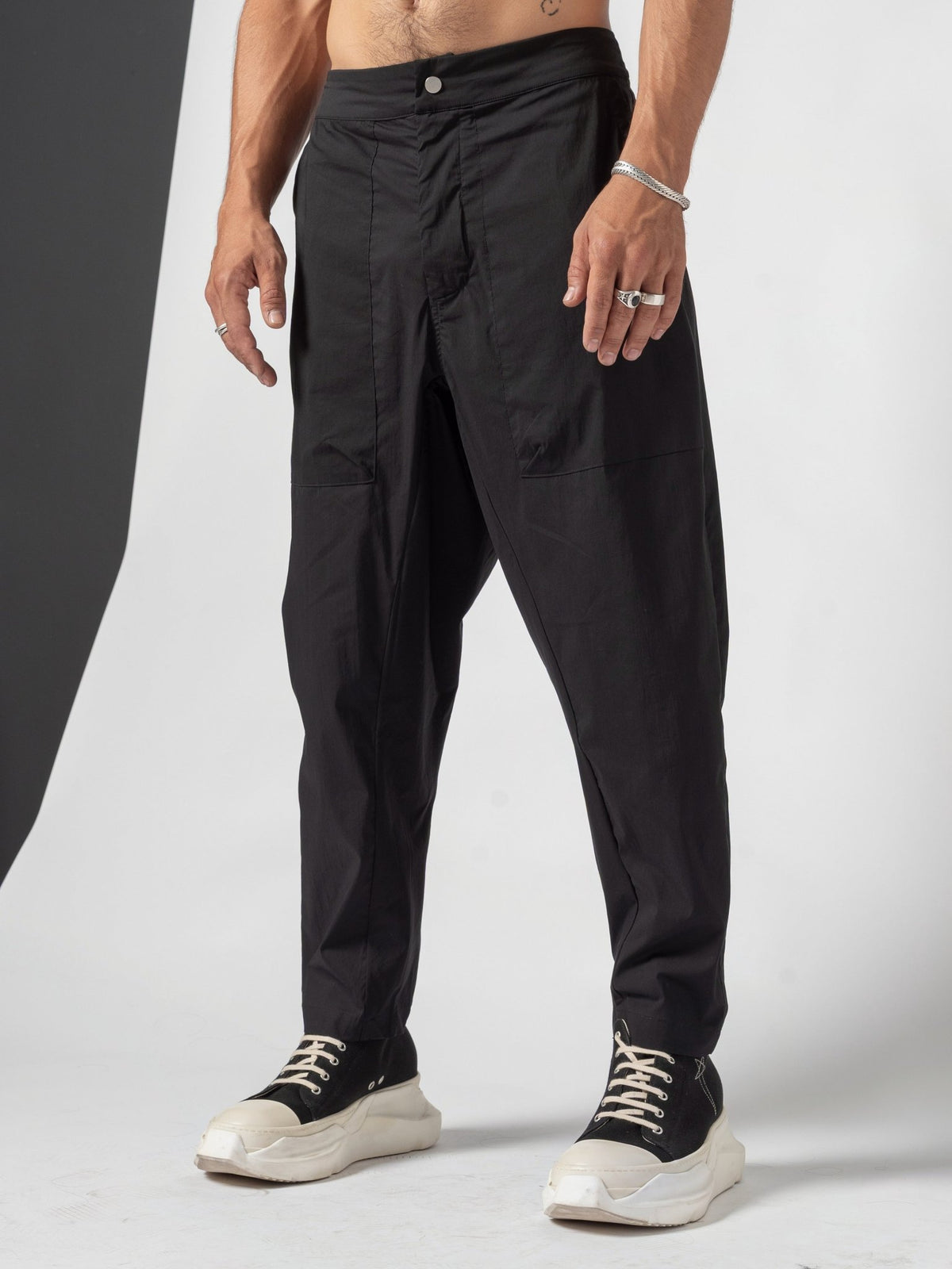 Pleated Drop-Crotch Pants - by AITO