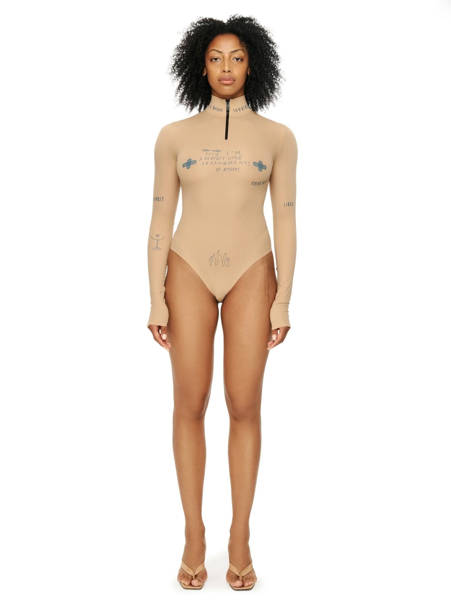 Printed bodysuit beige - by TTSWTRS