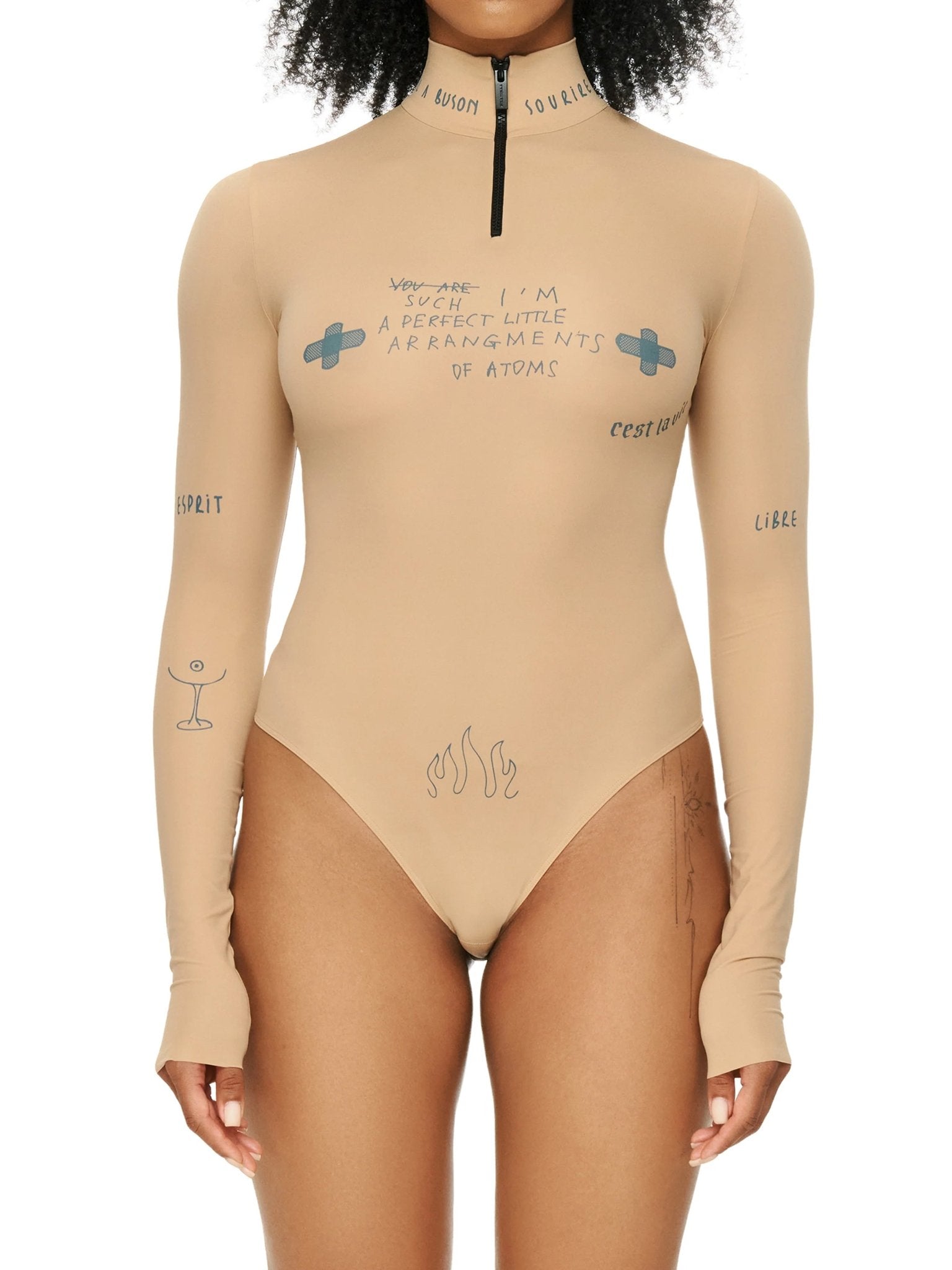 Printed bodysuit beige - by TTSWTRS