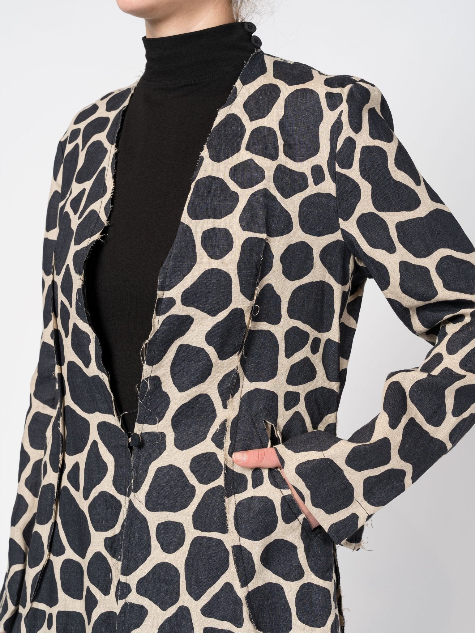Printed Linen - Silk Coat - by DEVA KANYA