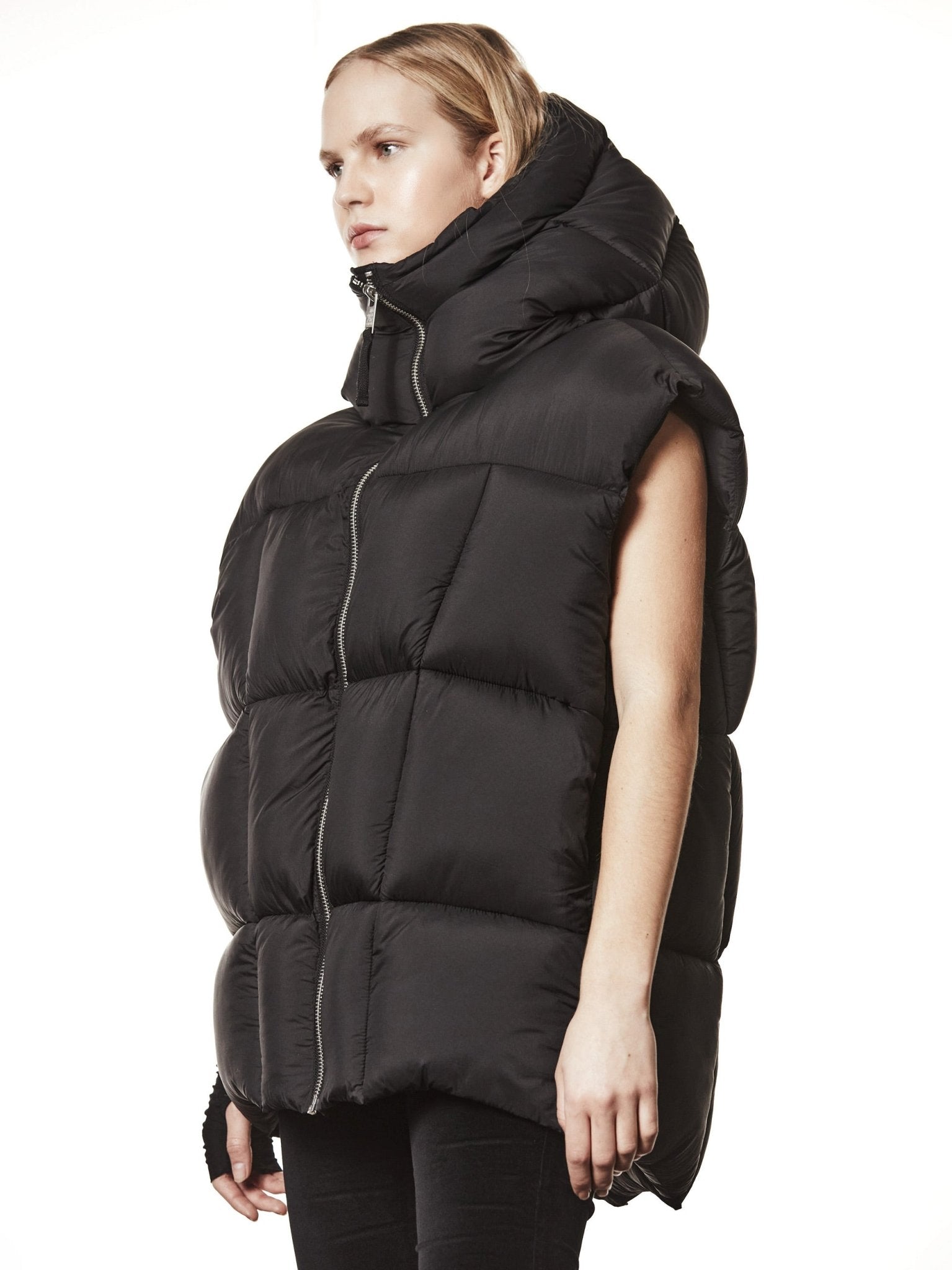 Quilted Nylon Puffer Vest - by THOM KROM