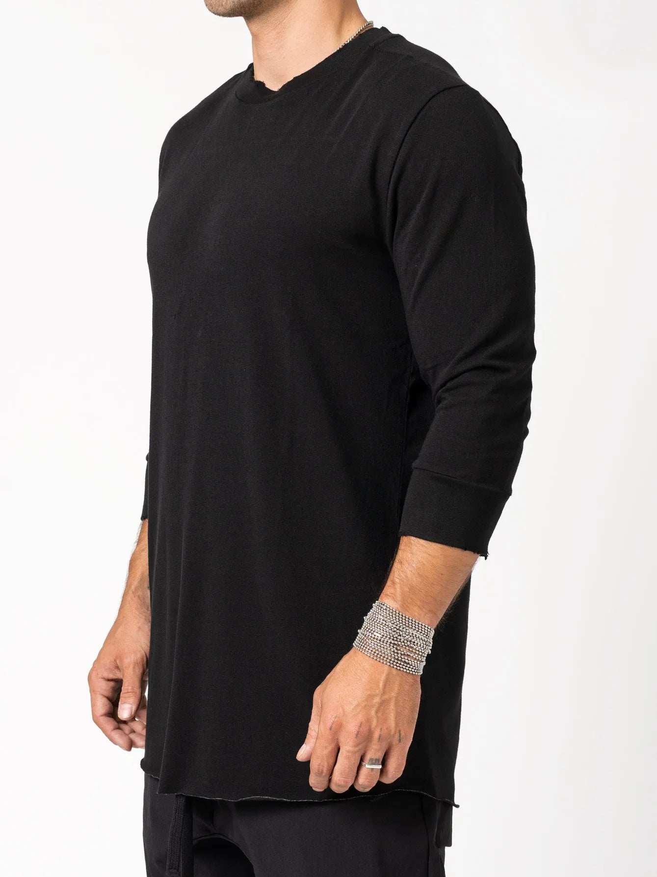 Raw cut hem T shirt - by THOM KROM