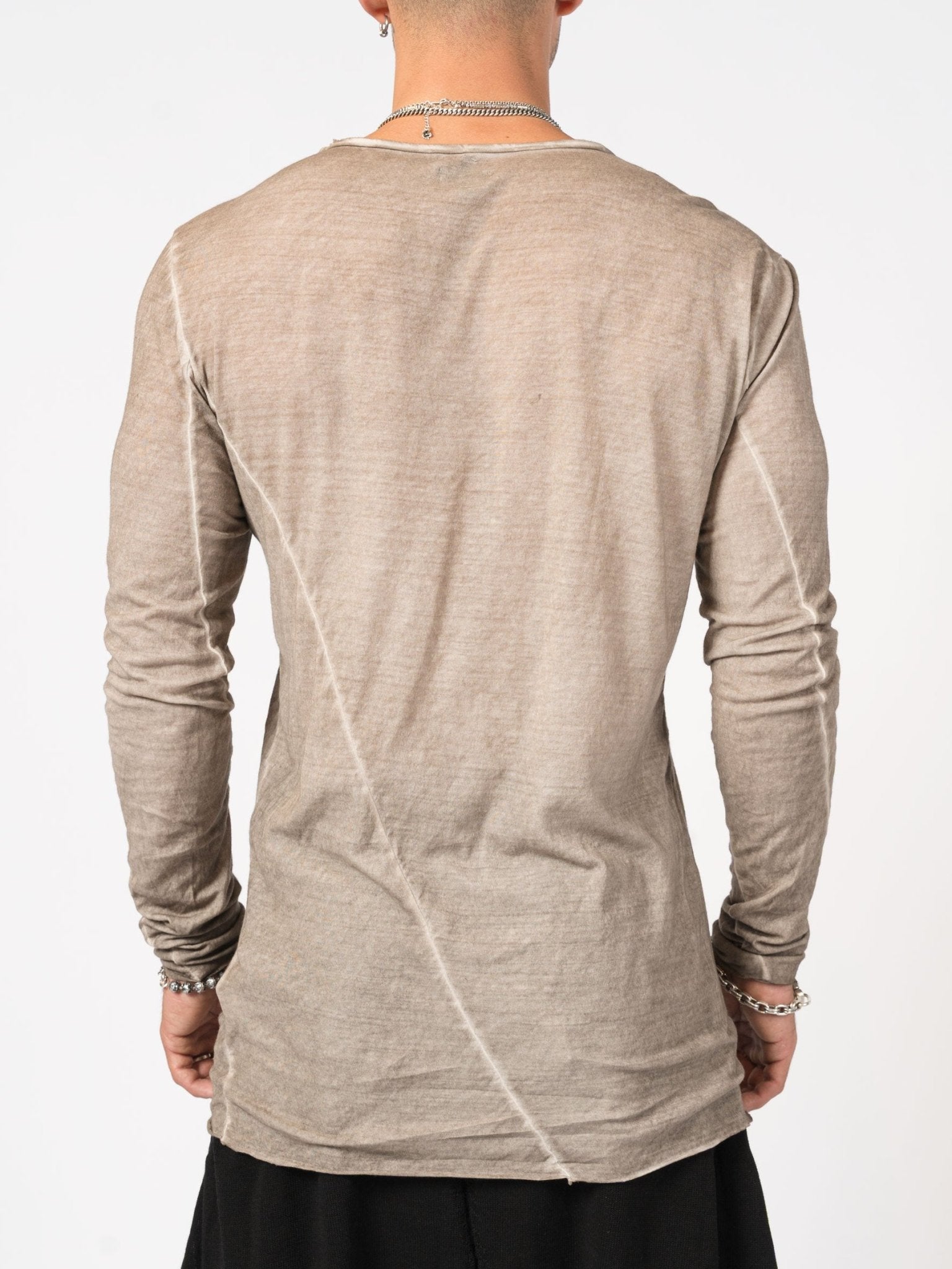 Raw Seam Long Sleeve T-Shirt - by MD75