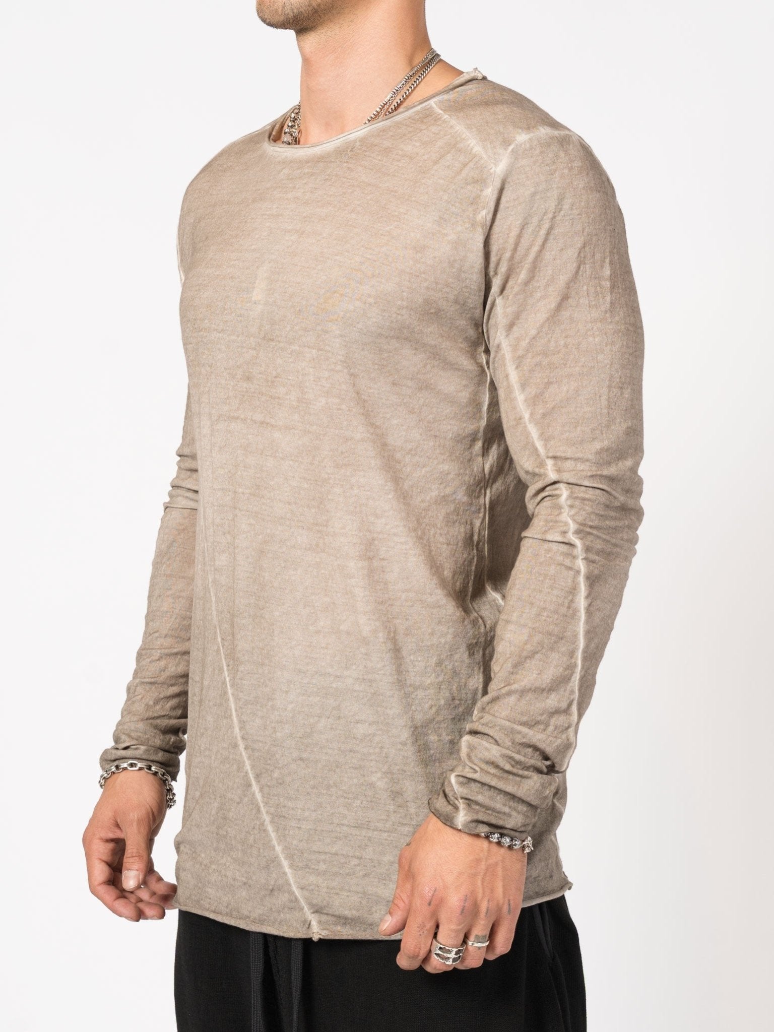 Raw Seam Long Sleeve T-Shirt - by MD75
