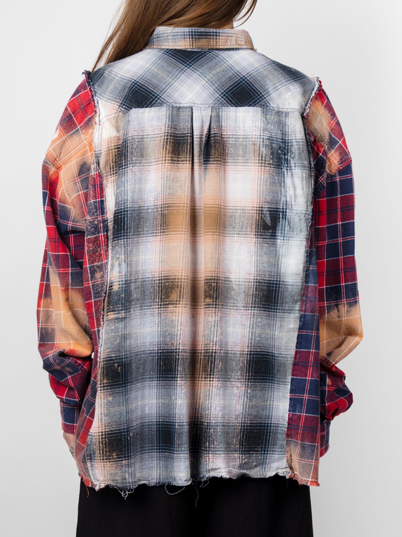 Reconstructed Patchwork Flannel Shirt - by OSHKO
