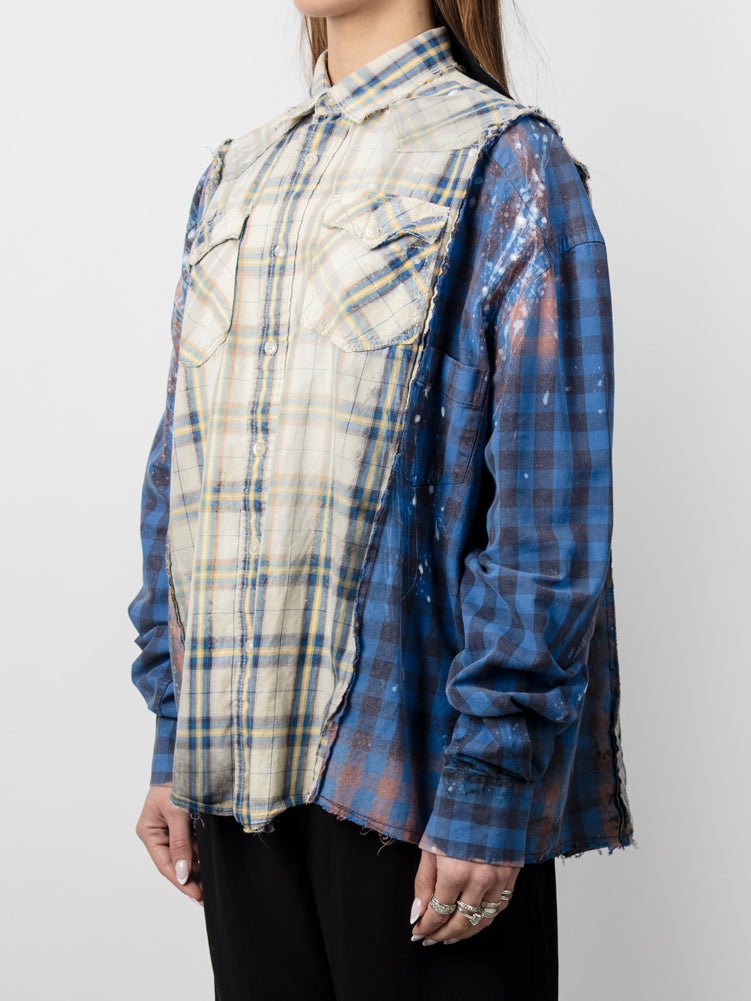 Reconstructed Western Patchwork Shirt - by OSHKO