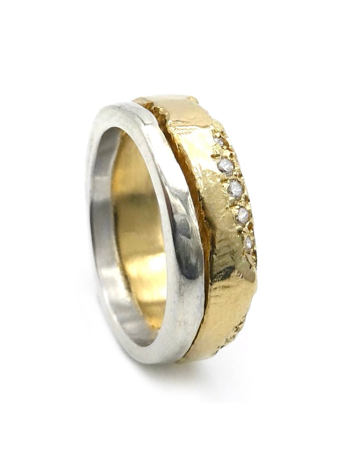 REVERSE BOND STONES RING - by ENRI MARS