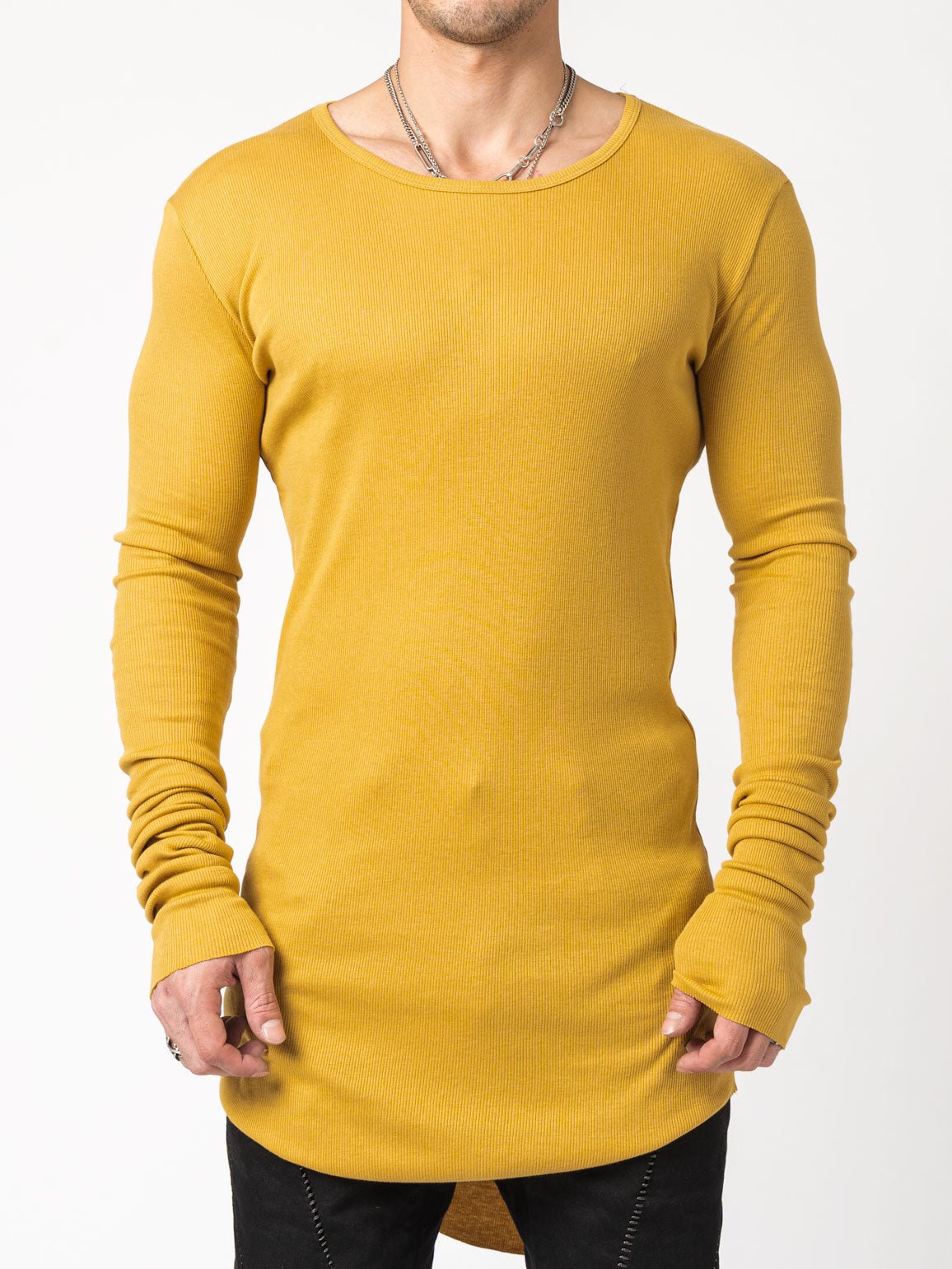 Rib Long Sleeve T-Shirt - by D.HYGEN