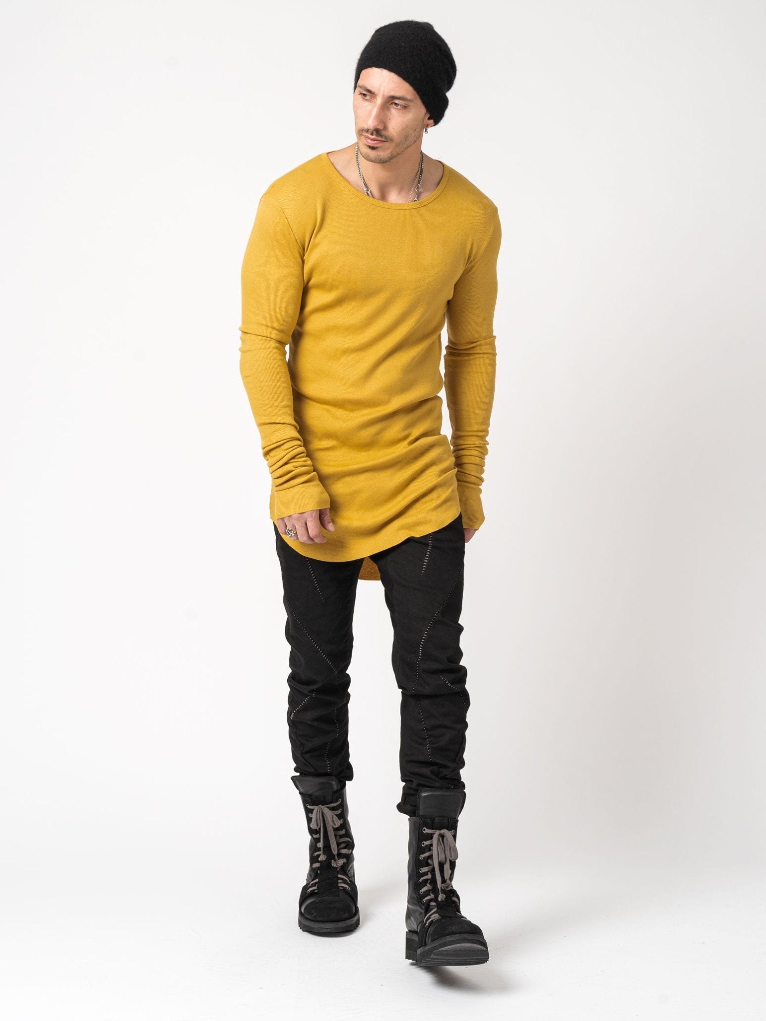 Rib Long Sleeve T-Shirt - by D.HYGEN