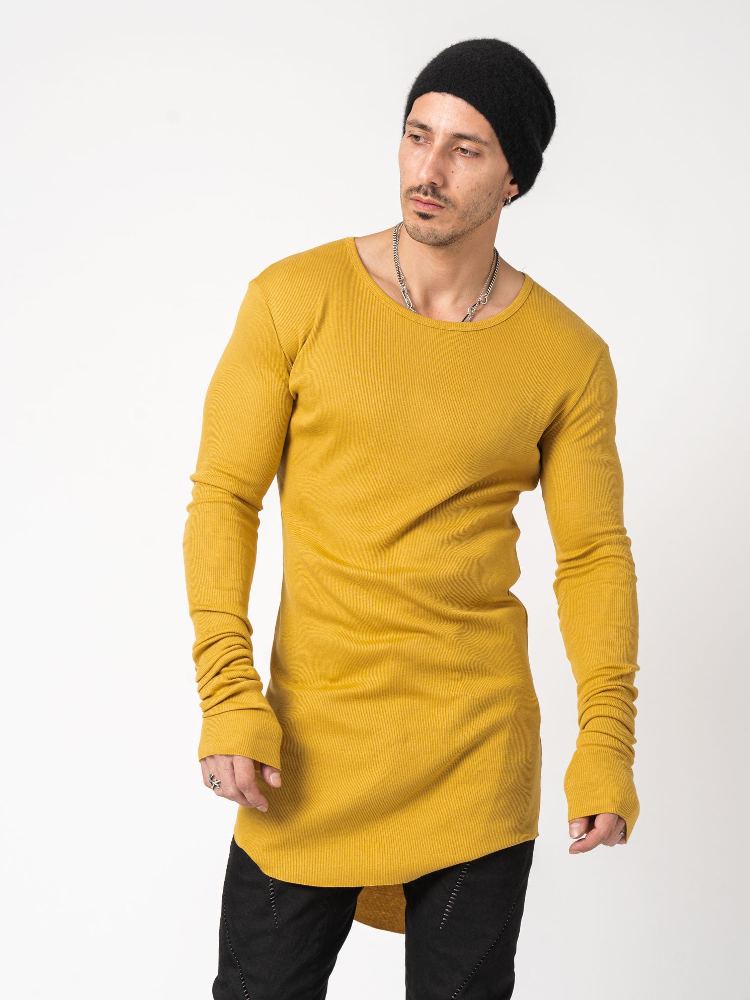 Rib Long Sleeve T-Shirt - by D.HYGEN