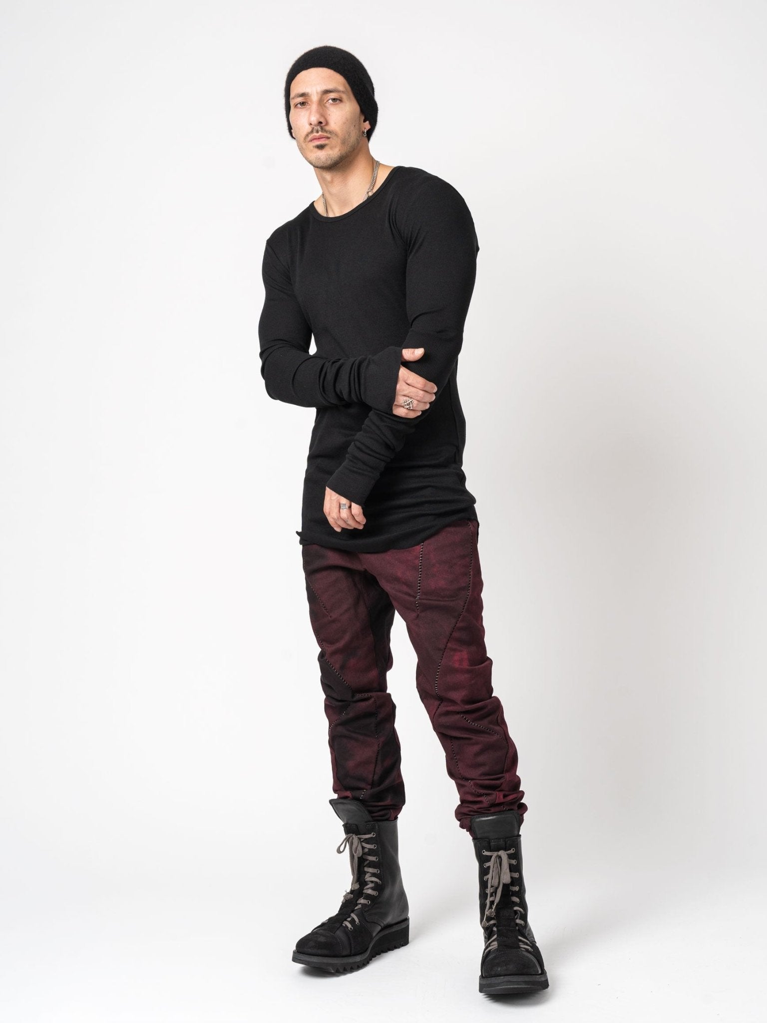 Rib Long Sleeve T-Shirt - by D.HYGEN