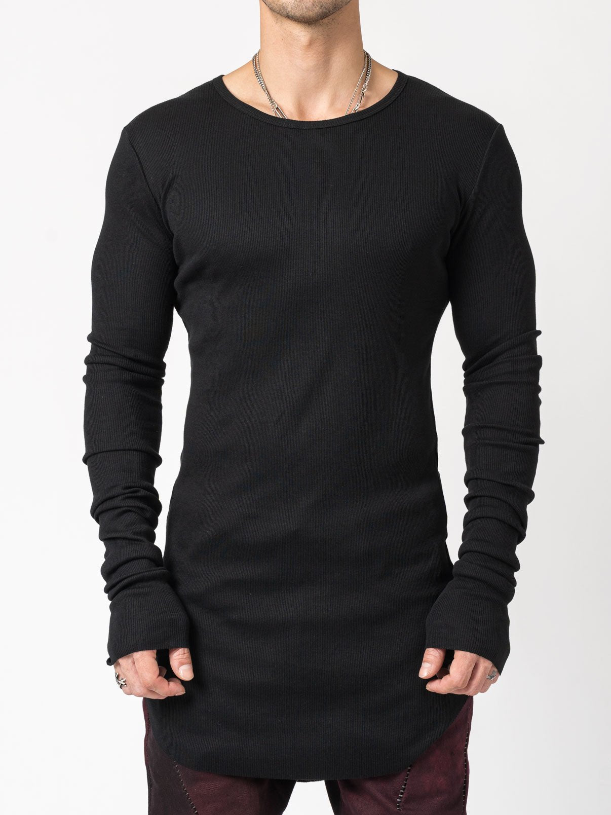 Rib Long Sleeve T-Shirt - by D.HYGEN