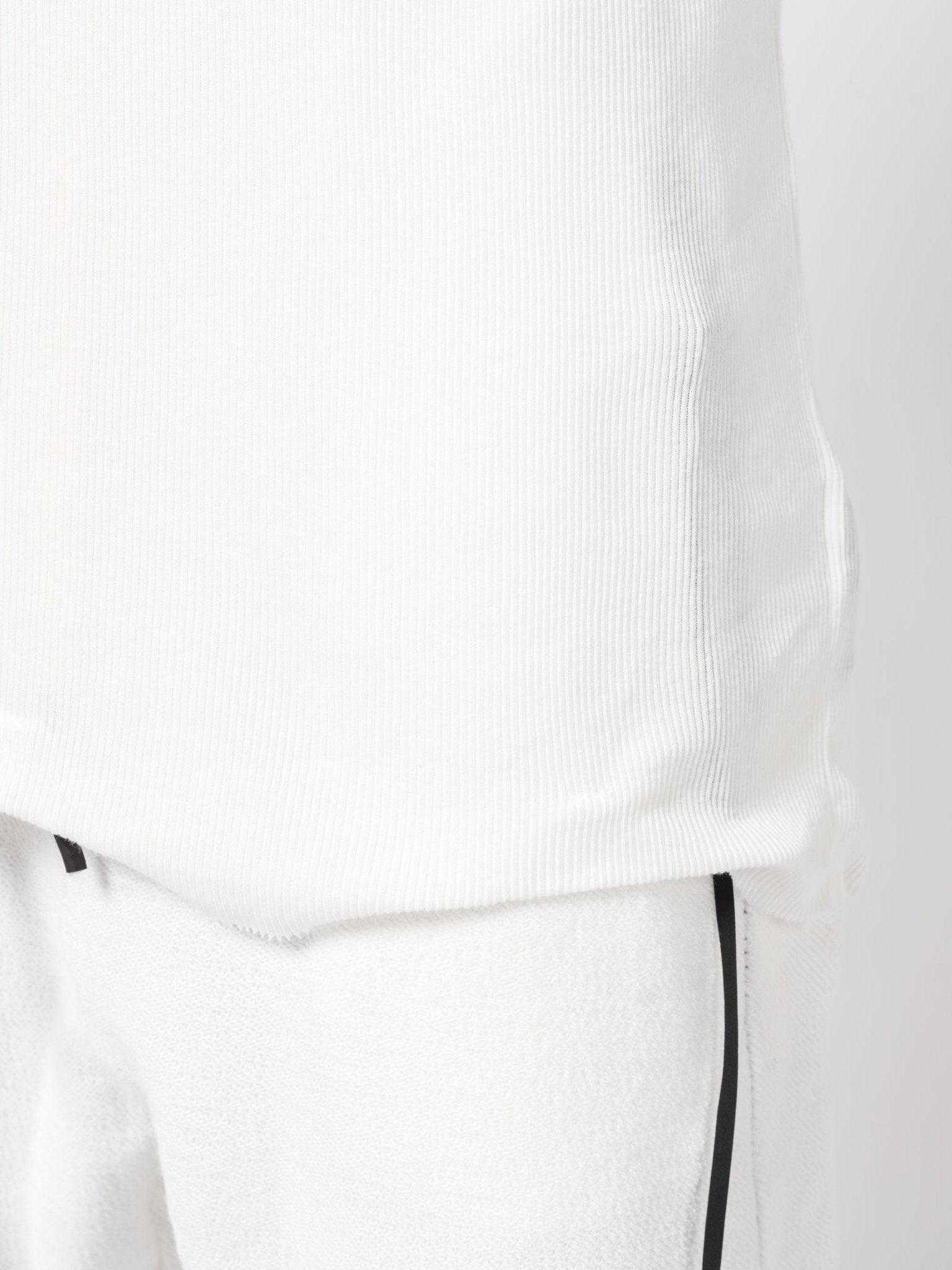 Ribbed Cotton Elongated Tee - by MD75