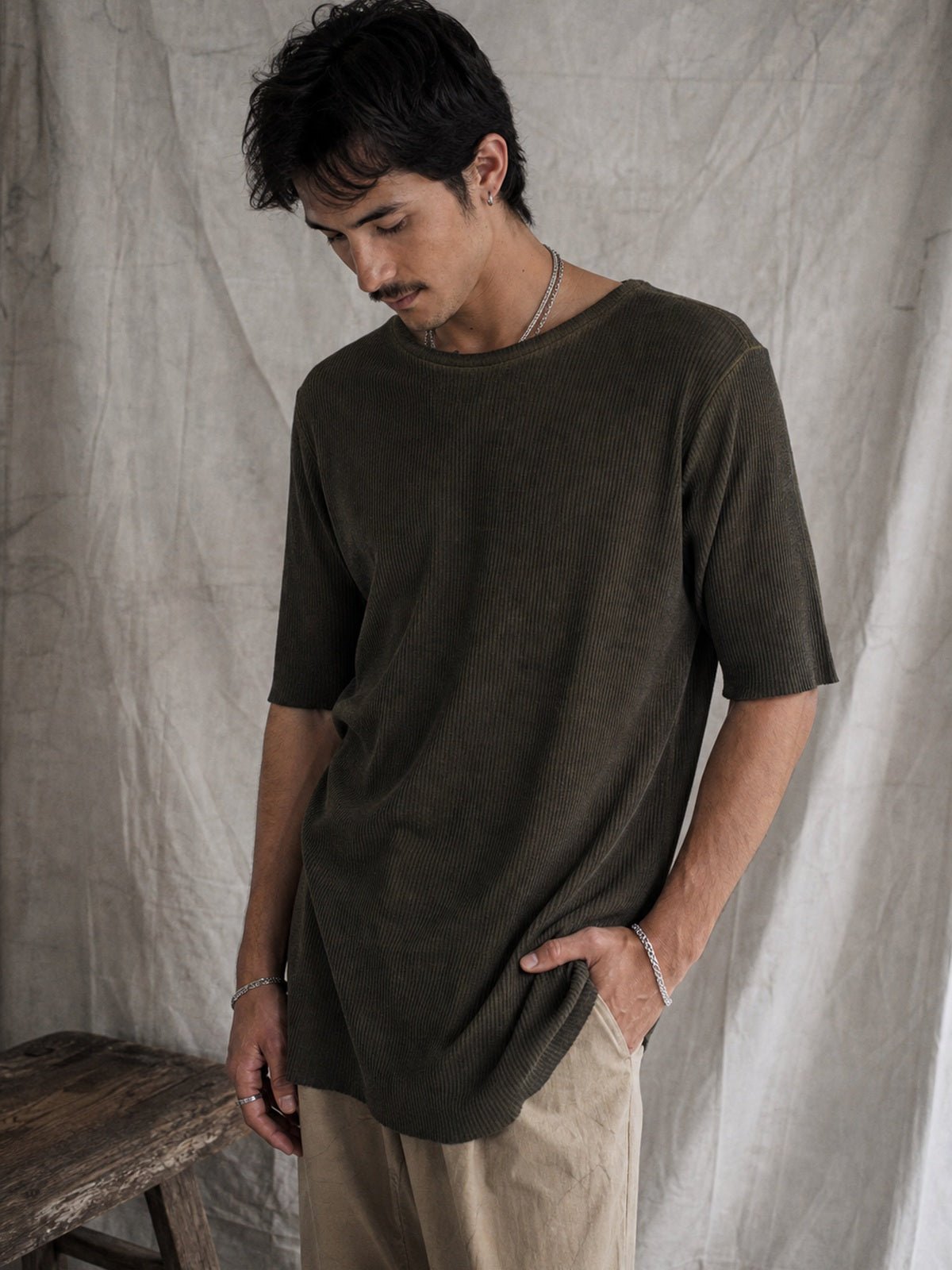 Ribbed Cotton Tee - by AITO