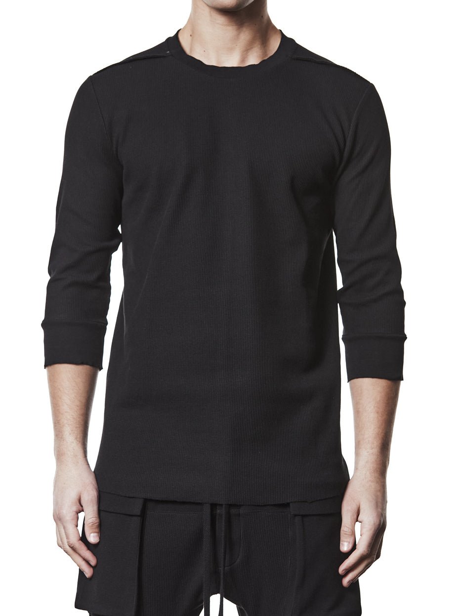 Ribbed Half - Sleeve T-Shirt - by THOM KROM