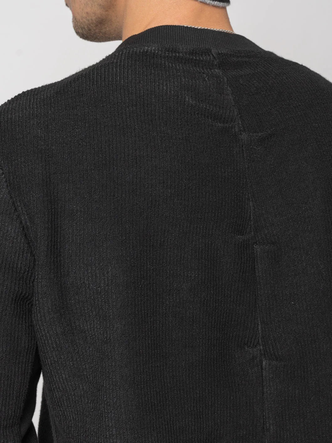 Ribbed Long - Sleeve Sweatshirt - by MD75