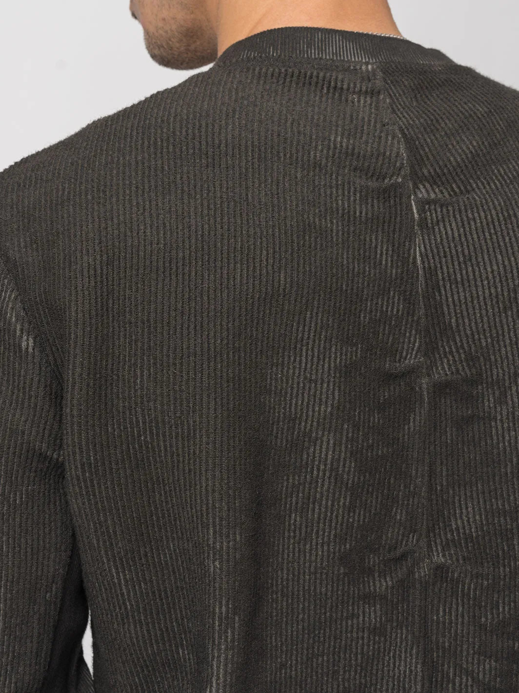 Ribbed Long - Sleeve Sweatshirt - by MD75