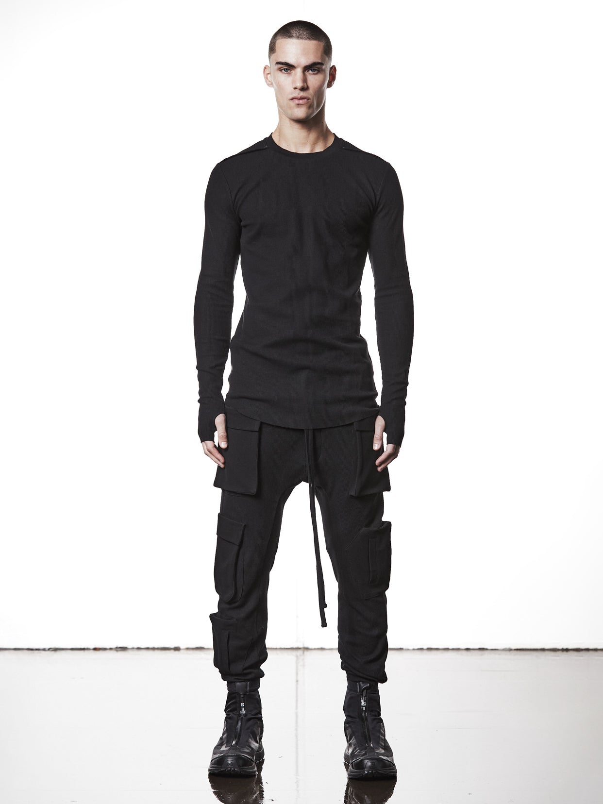 Ribbed Long - Sleeve T-Shirt - by THOM KROM