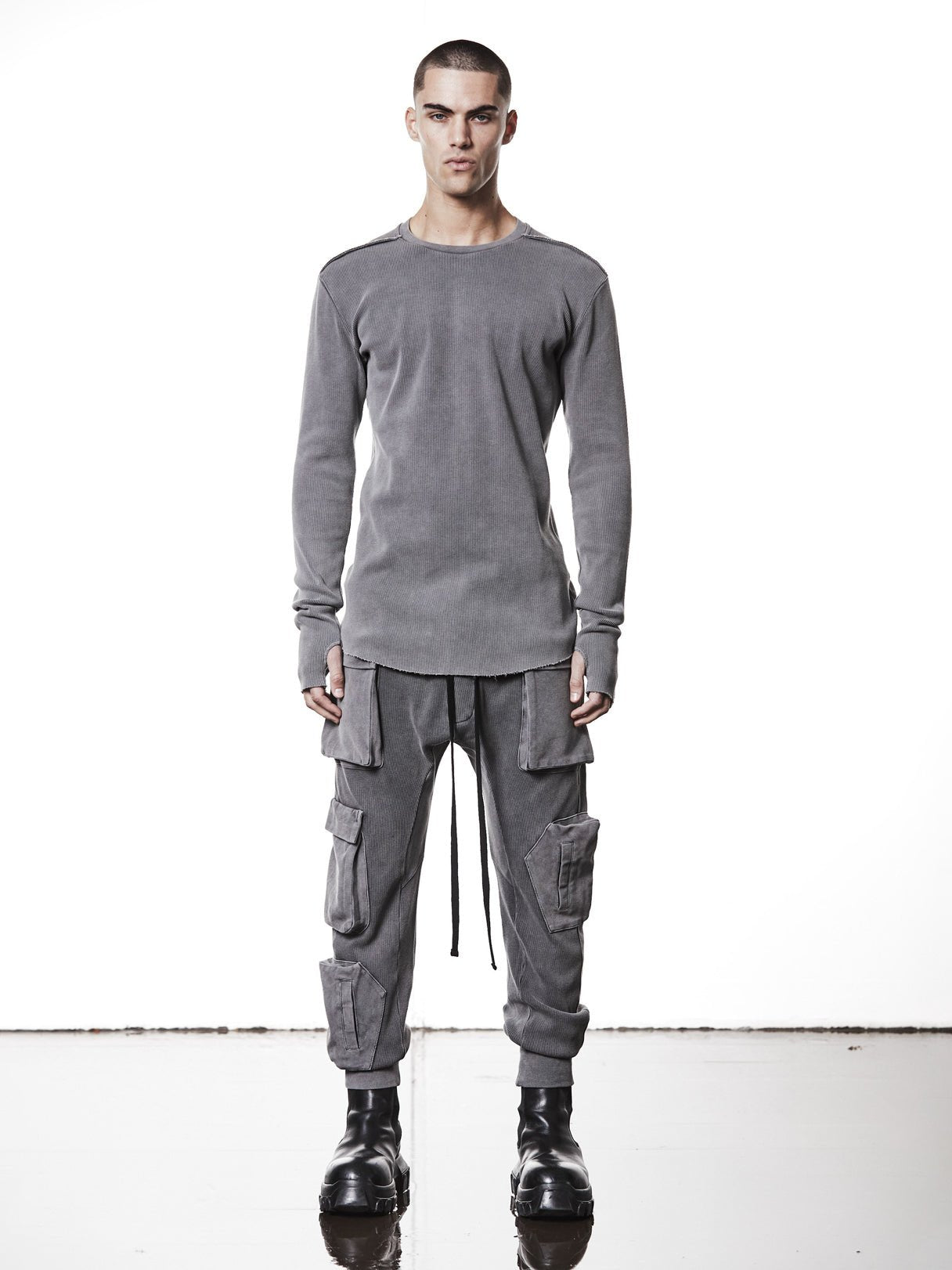 Ribbed Long - Sleeve T-Shirt - by THOM KROM