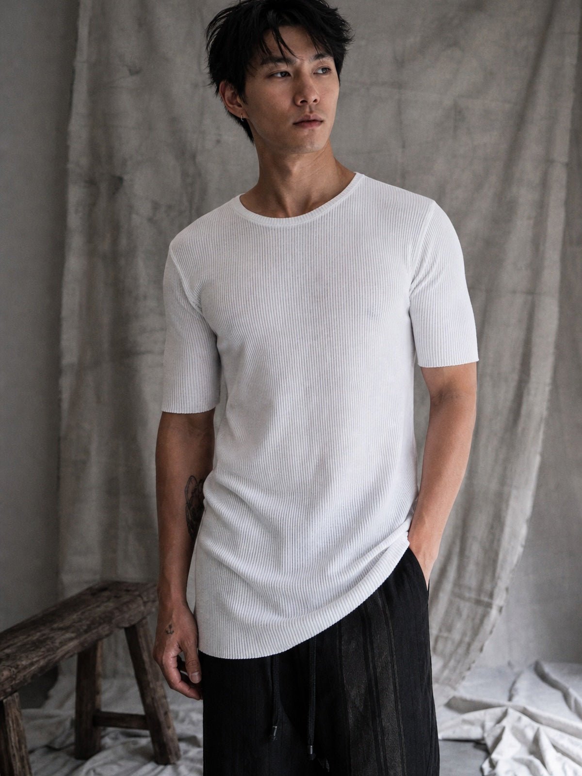 Ribbed T-shirt - by AITO