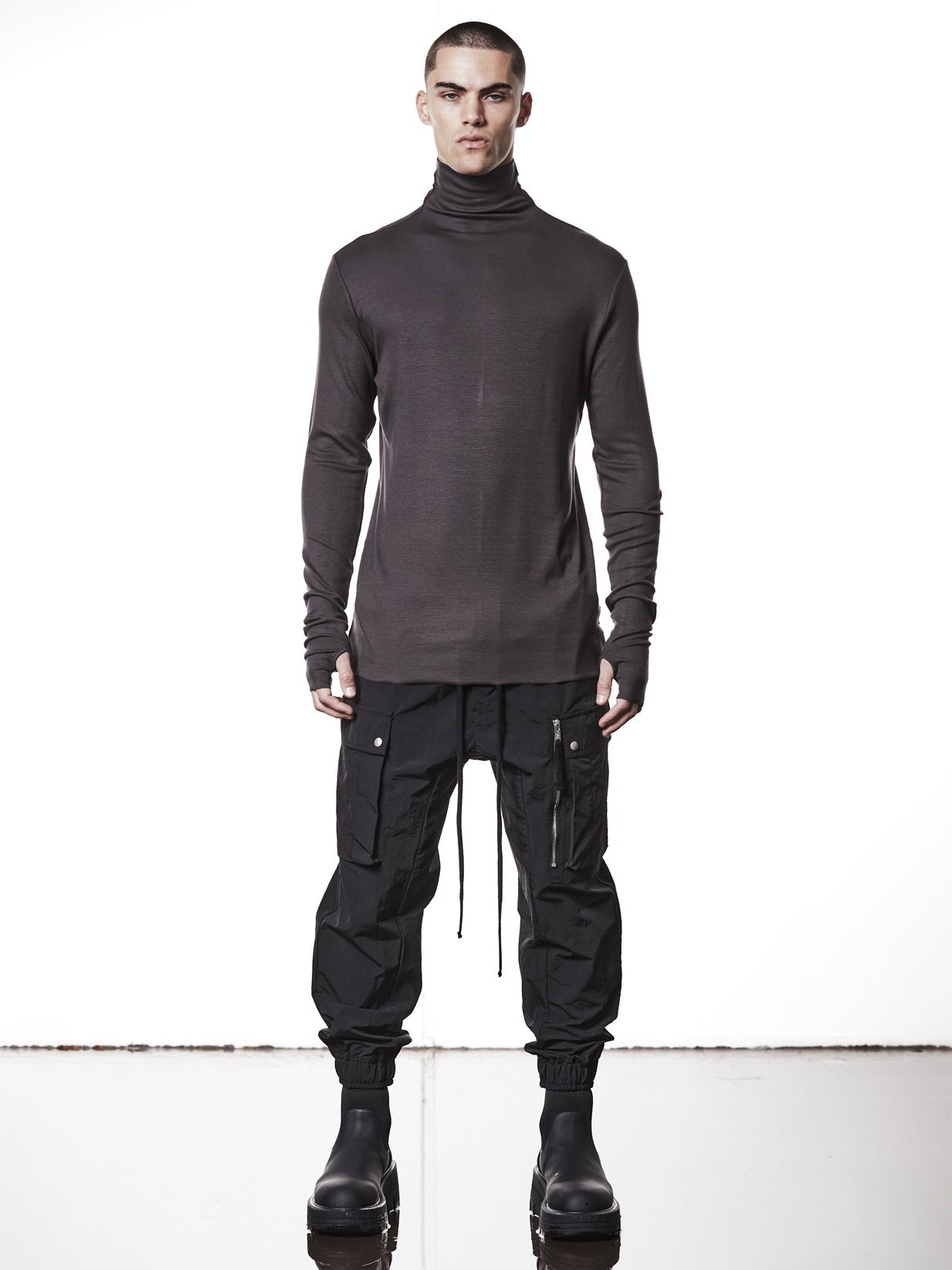 Roll Neck Long Sleeve T-Shirt - by THOM KROM