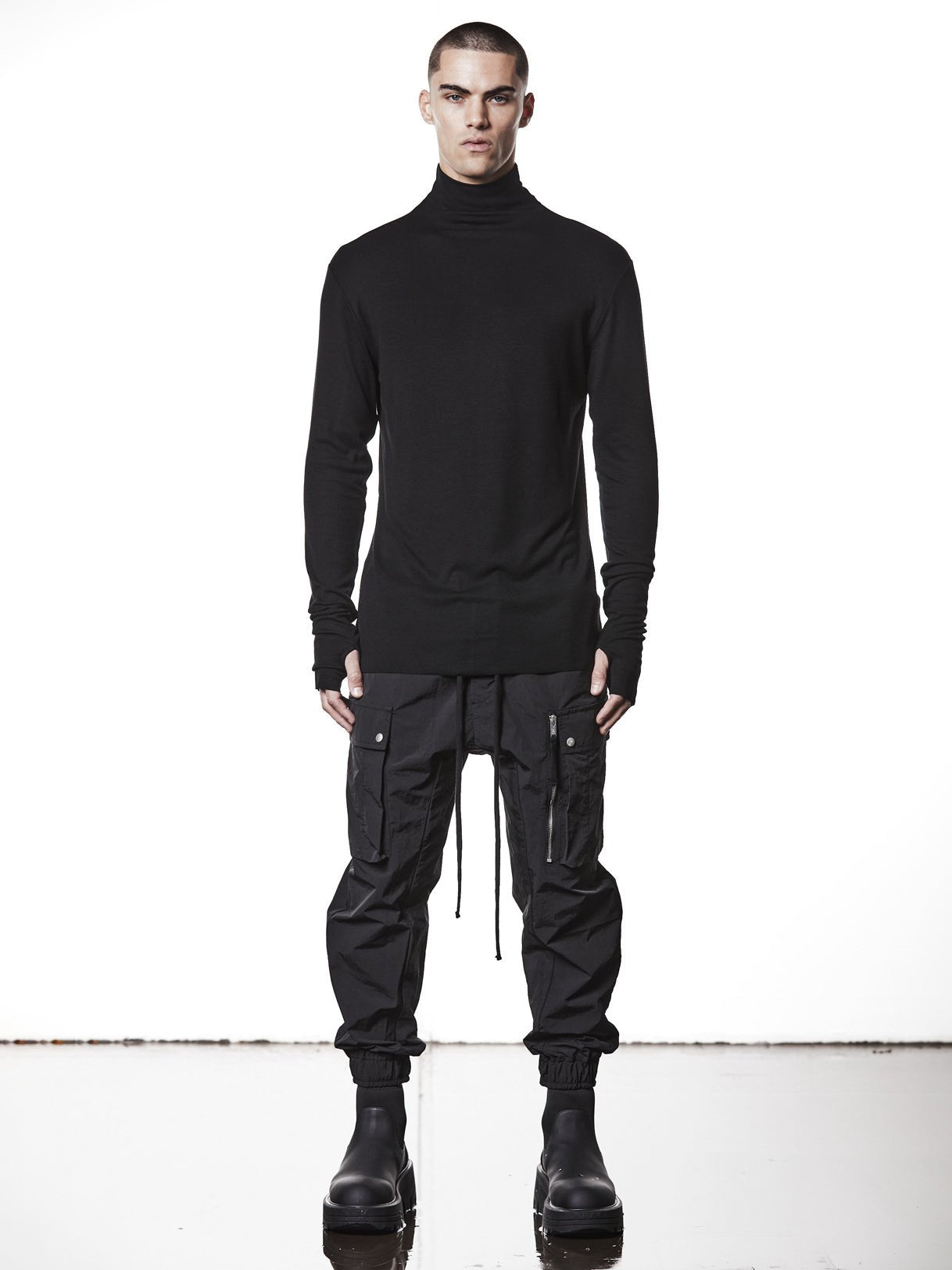 Roll Neck Long Sleeve T-Shirt - by THOM KROM