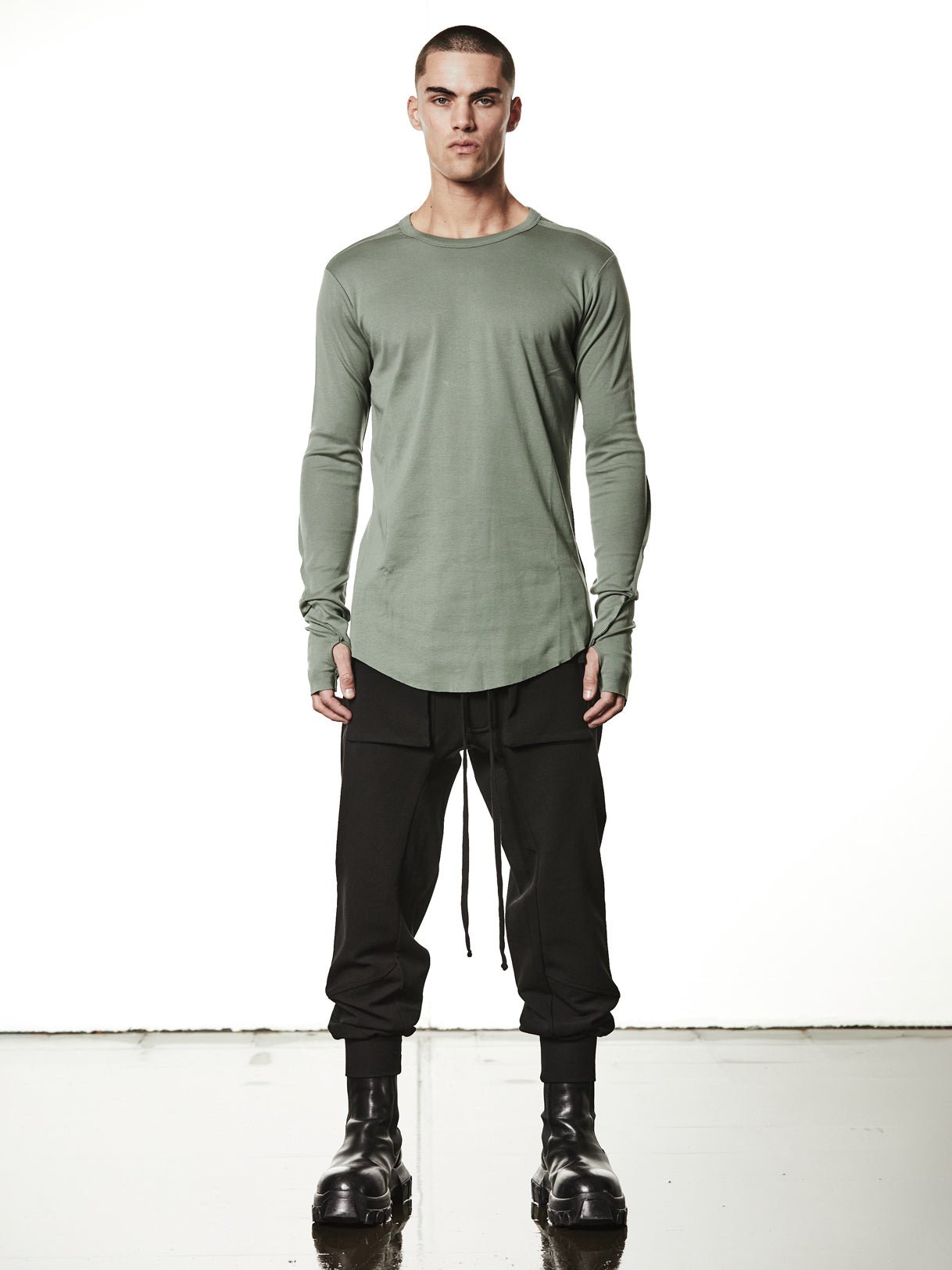 Round Neck Long - Sleeve T-Shirt - by THOM KROM