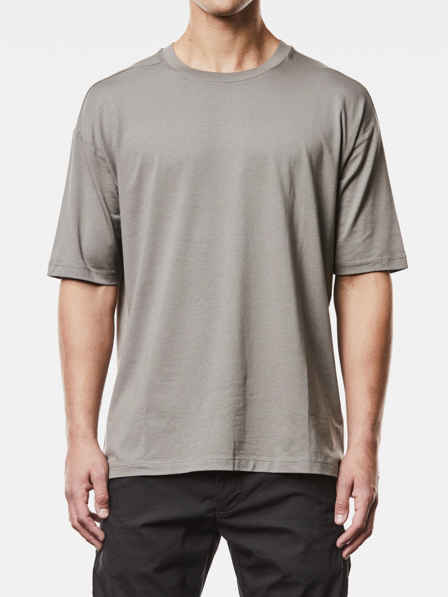 Round Neck Shirt with Embroidered Slash Detail - by THOM KROM