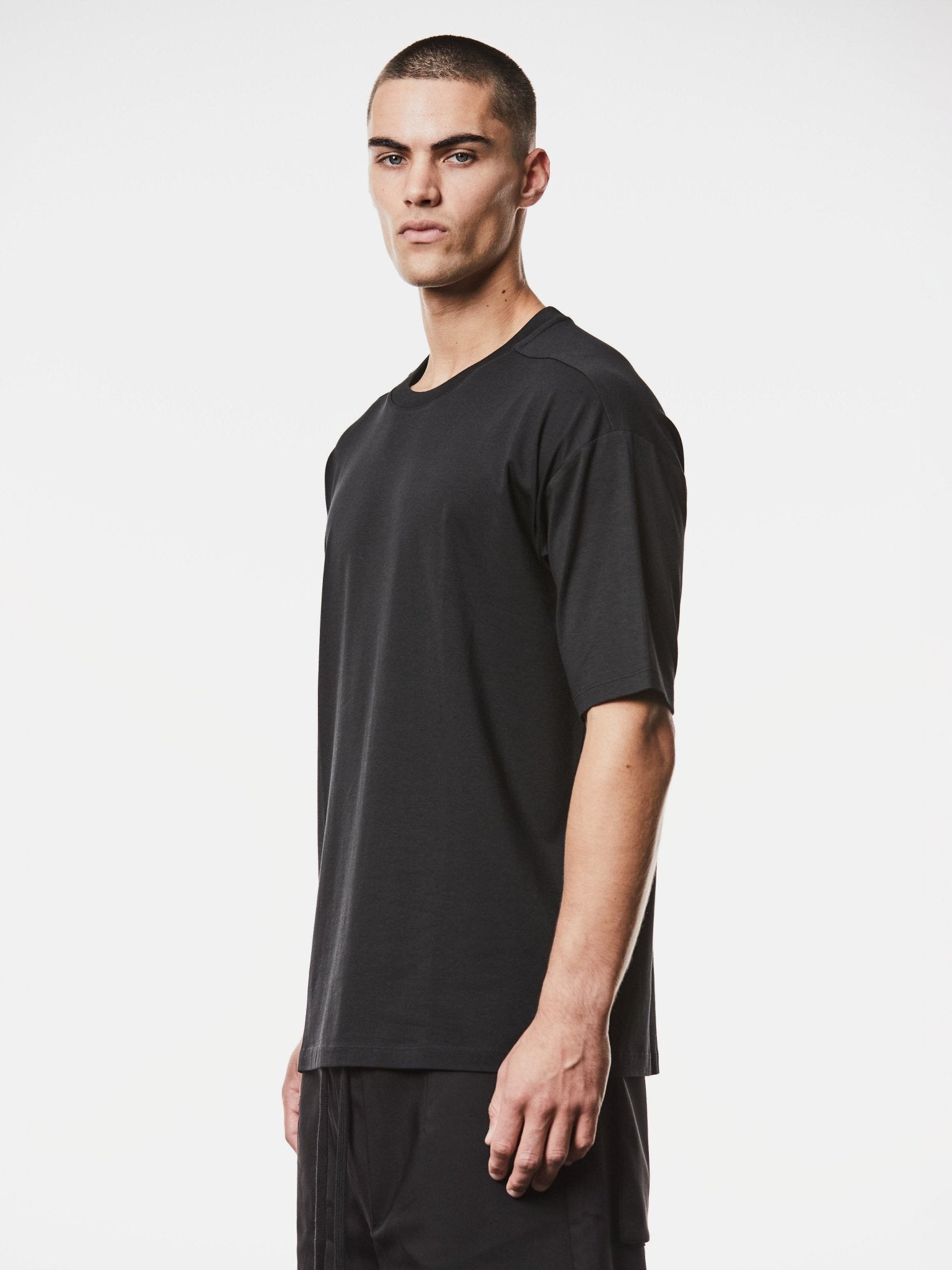 Round Neck Shirt with Embroidered Slash Detail - by THOM KROM