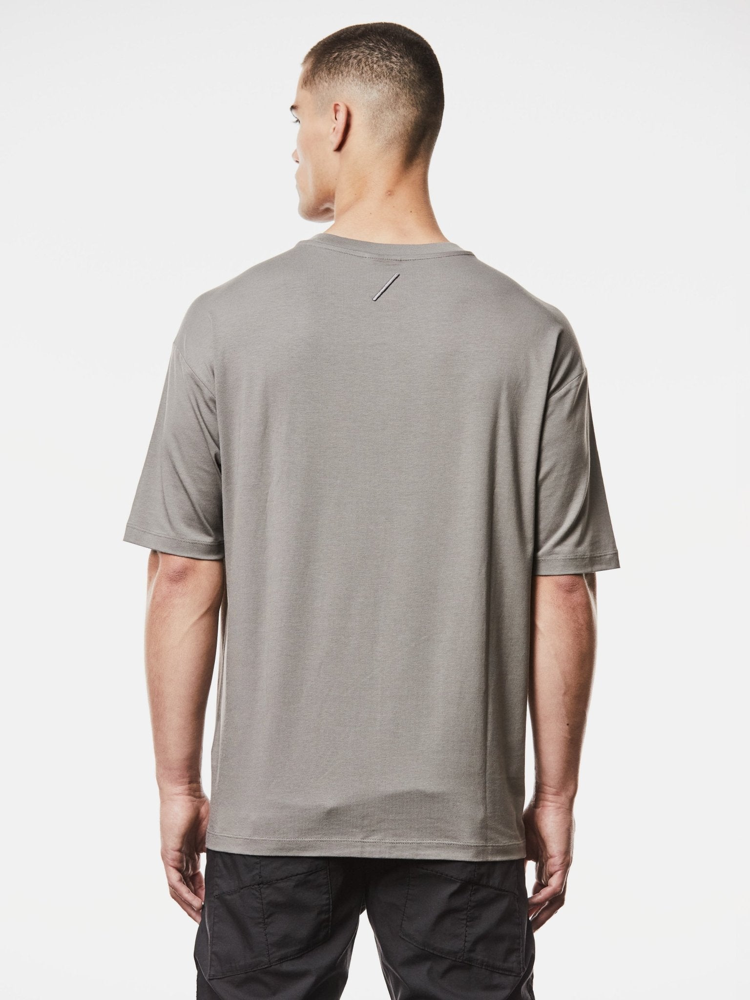 Round Neck Shirt with Embroidered Slash Detail - by THOM KROM