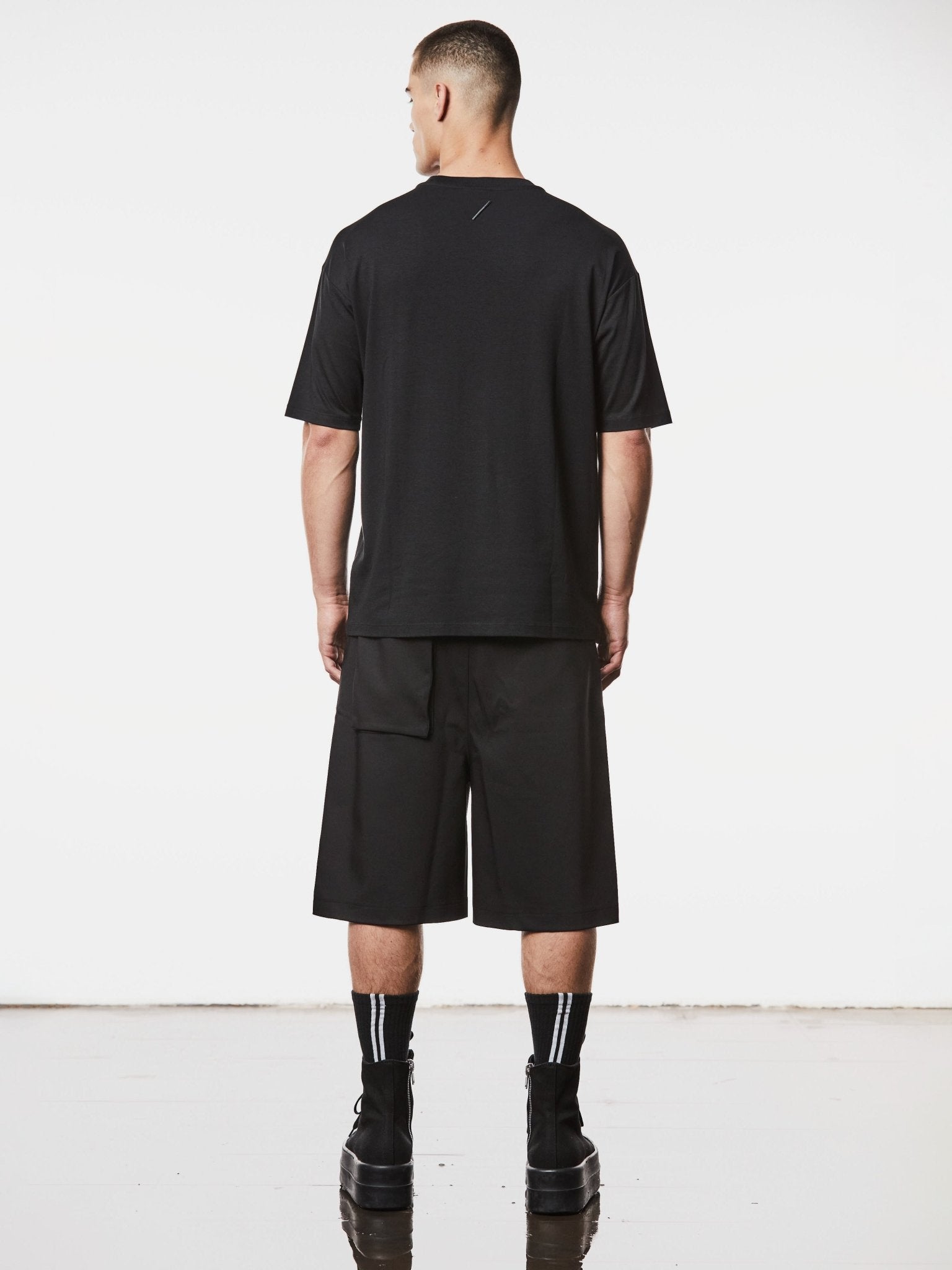 Round Neck Shirt with Embroidered Slash Detail - by THOM KROM