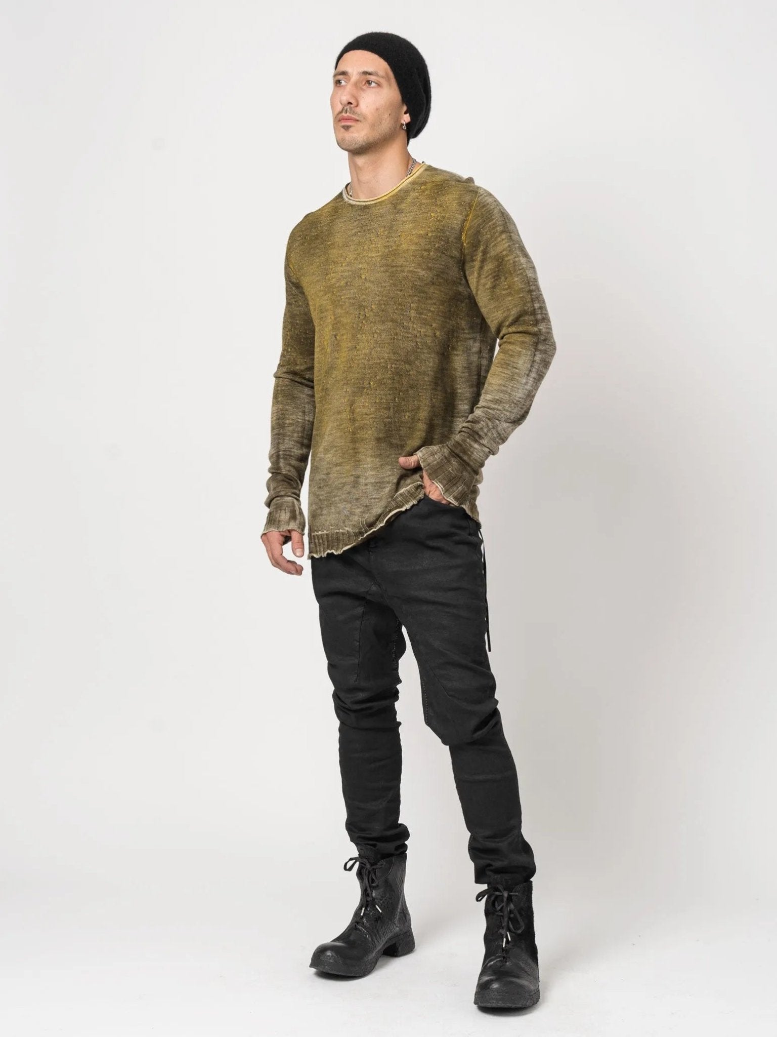Rubber Thin Wool Sweater - by MD75